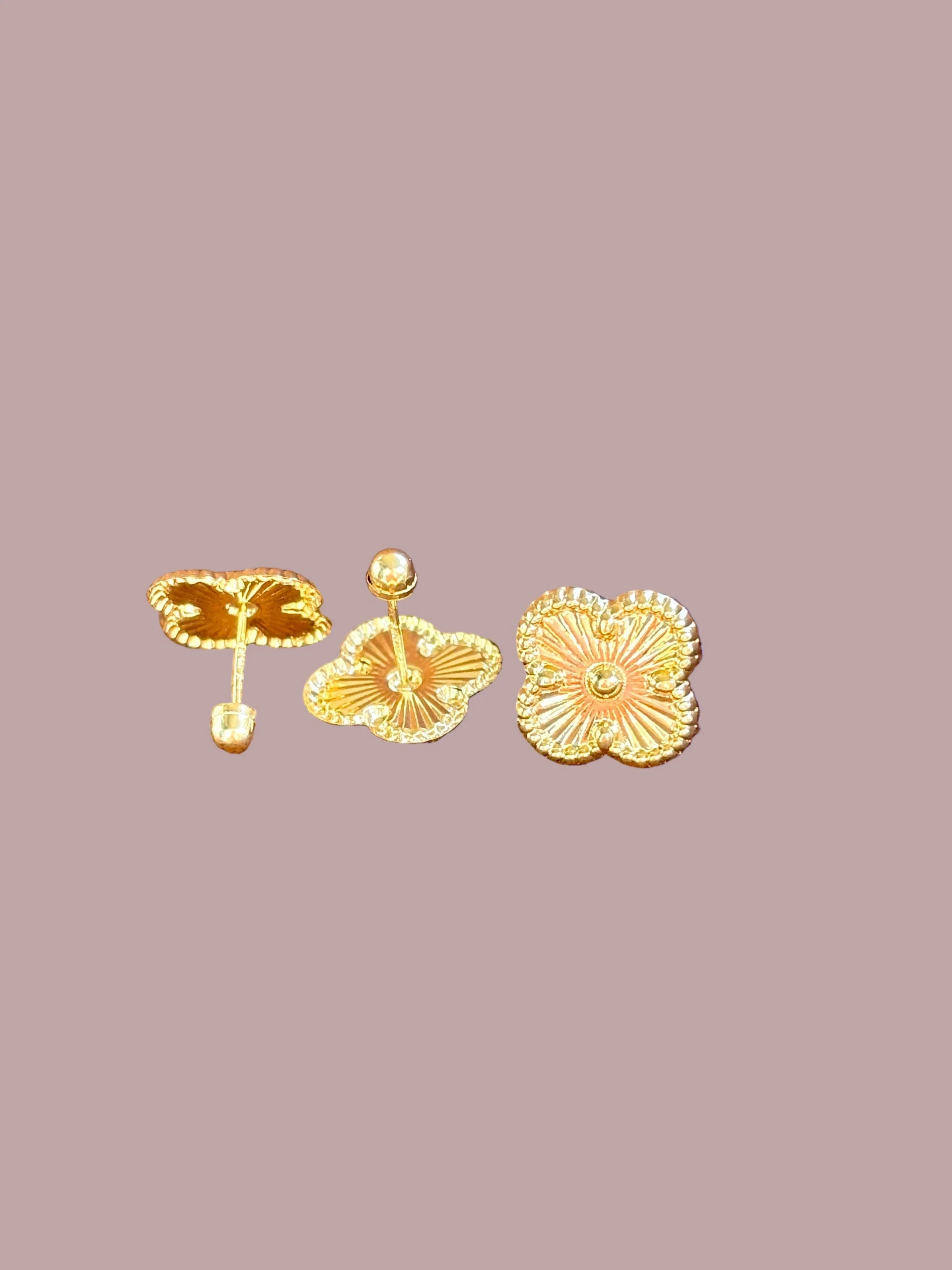 10K Solid Gold Flower Earrings for Girls - Aretes de oro 10k Flor - Image 3