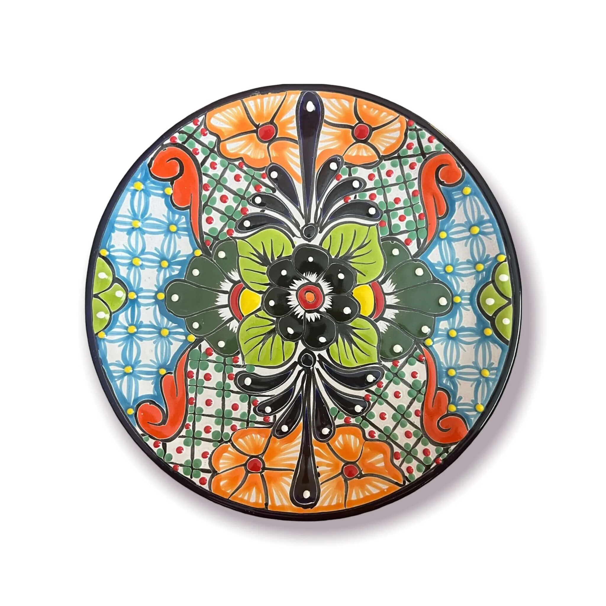 12-Piece Talavera Dinnerware Set | Handmade Mexican Ceramic Plates & Bowls - Image 5