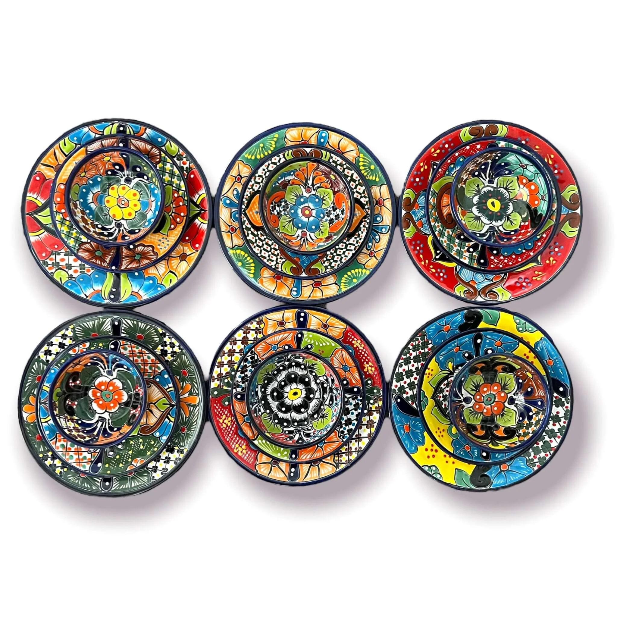 20-Piece Talavera Dinnerware Set | Handmade Floral Tableware (Seats 6) - Image 7