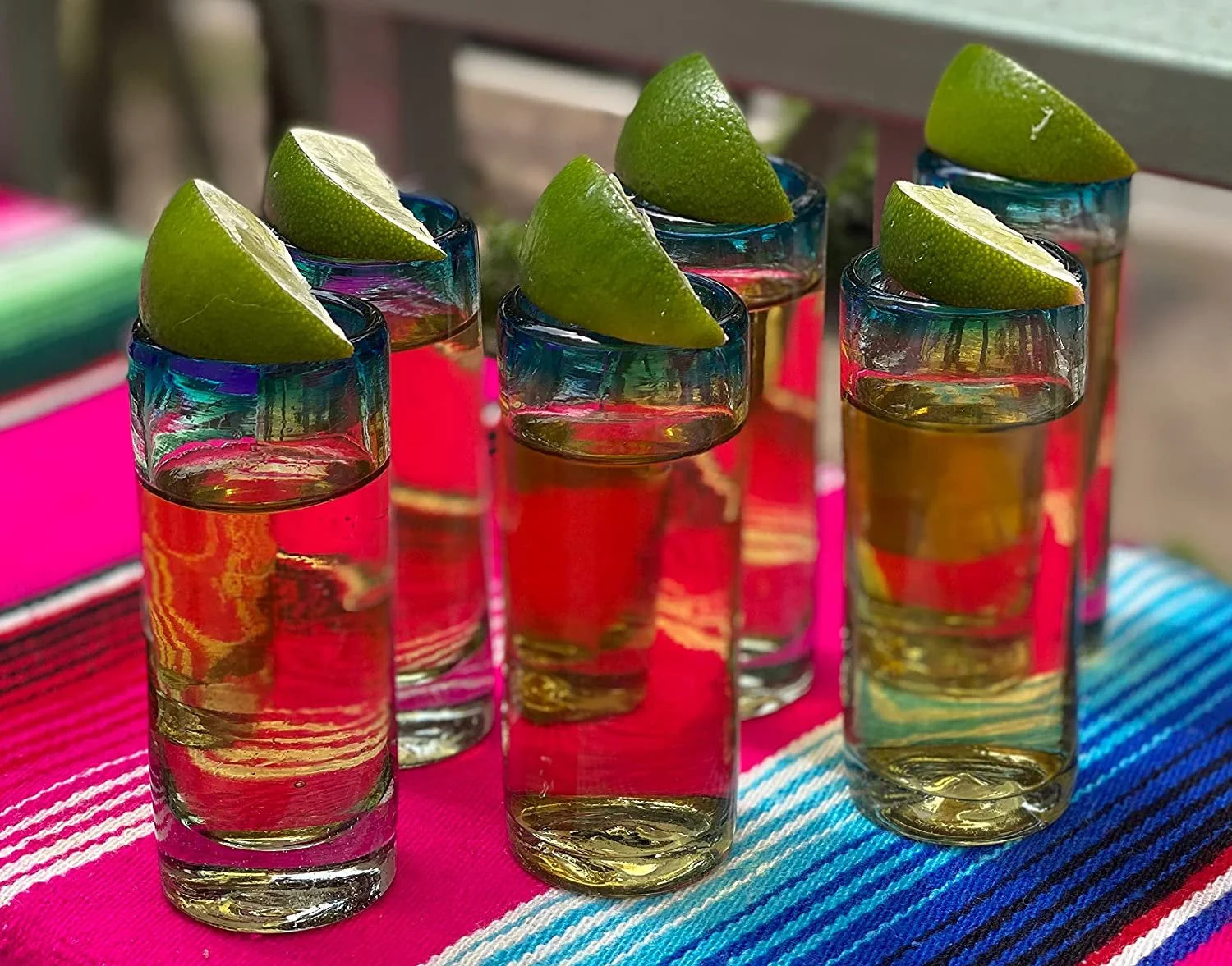 Aqua Rim Tequila Shot Glasses - Set of 6 (2 oz each) - Image 3
