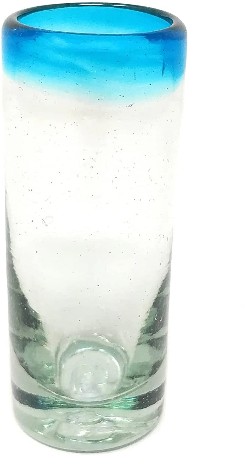 Aqua Rim Tequila Shot Glasses - Set of 6 (2 oz each) - Image 4