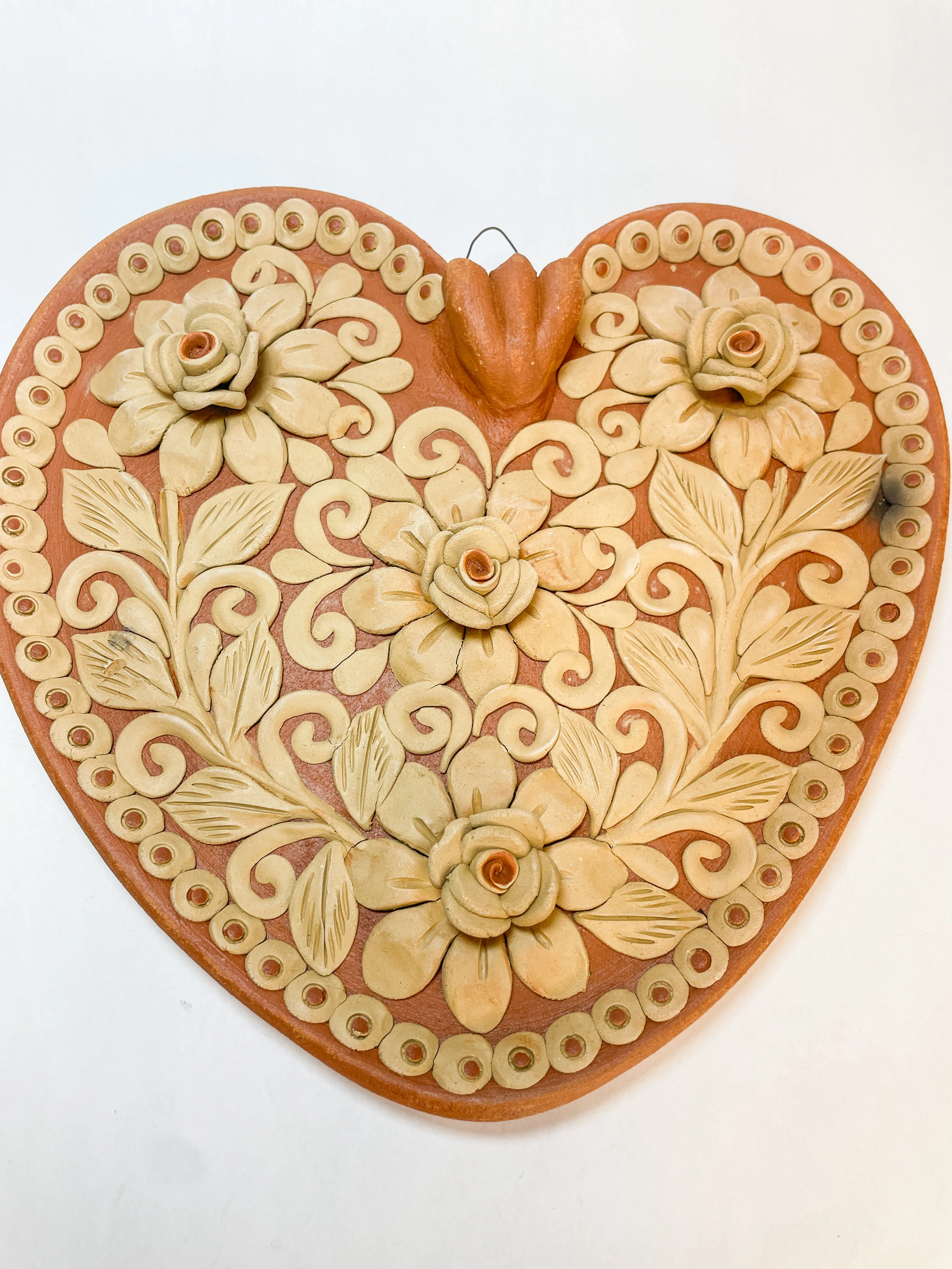 Oaxaca Wall Heart 9 INCHES Corazon de Barro Bordado De Pared - Image 6