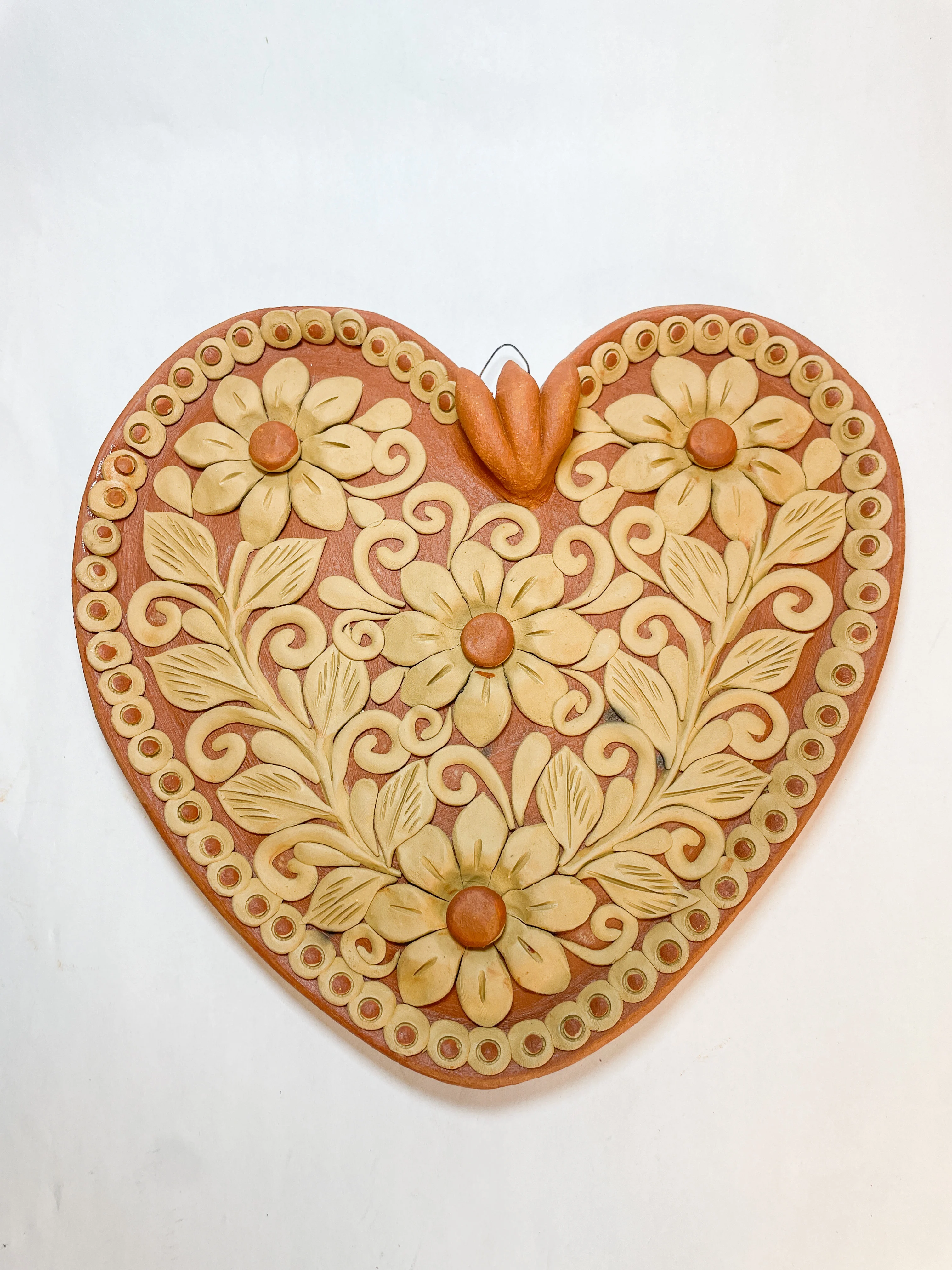 Oaxaca Wall Heart 9 INCHES Corazon de Barro Bordado De Pared - Image 7