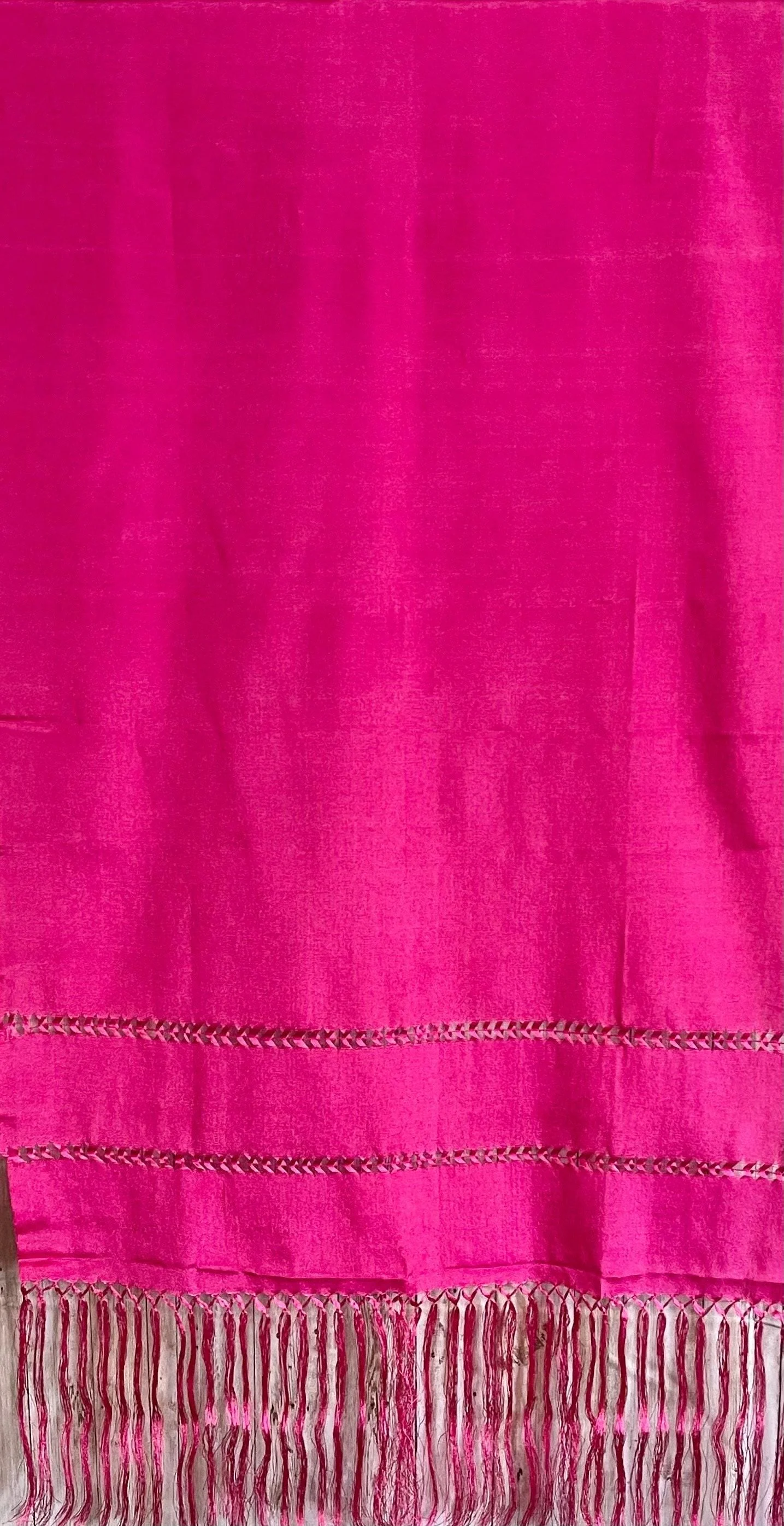 Mexican Rebozo Silk Hot Pink - Reboso Mexicano De Artiseda - Image 10