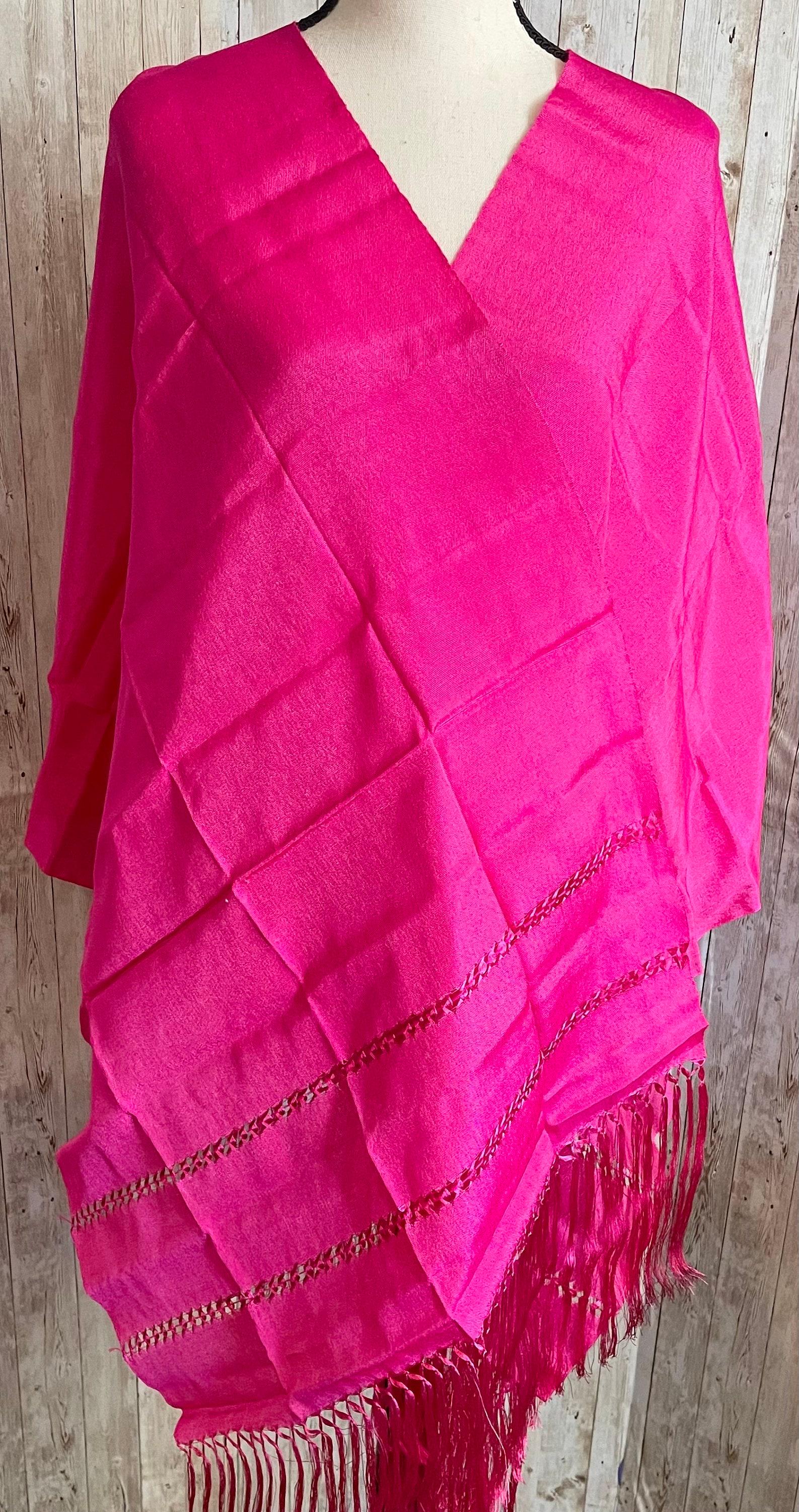 Mexican Rebozo Silk Hot Pink - Reboso Mexicano De Artiseda - Image 4