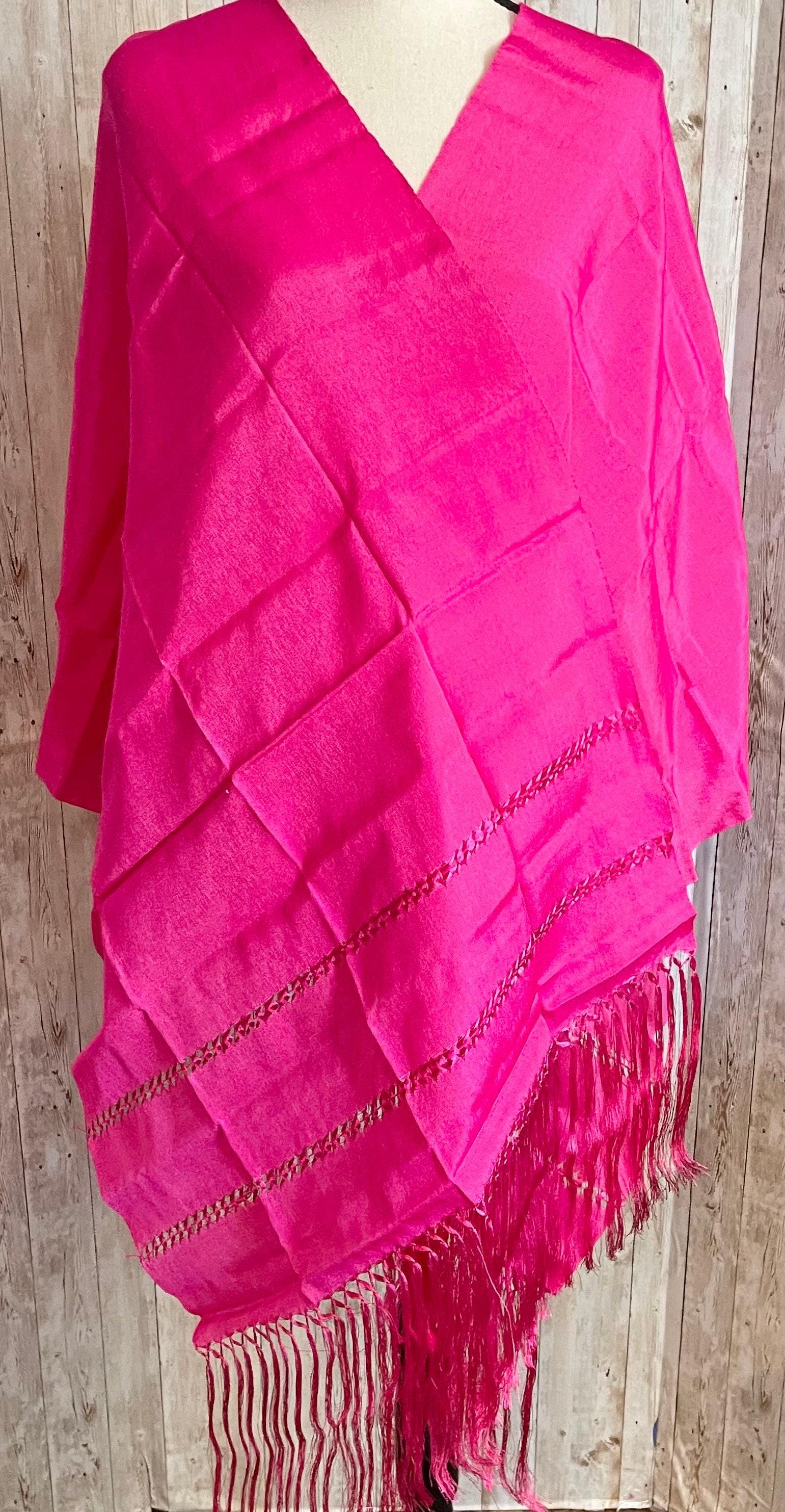 Mexican Rebozo Silk Hot Pink - Reboso Mexicano De Artiseda - Image 5