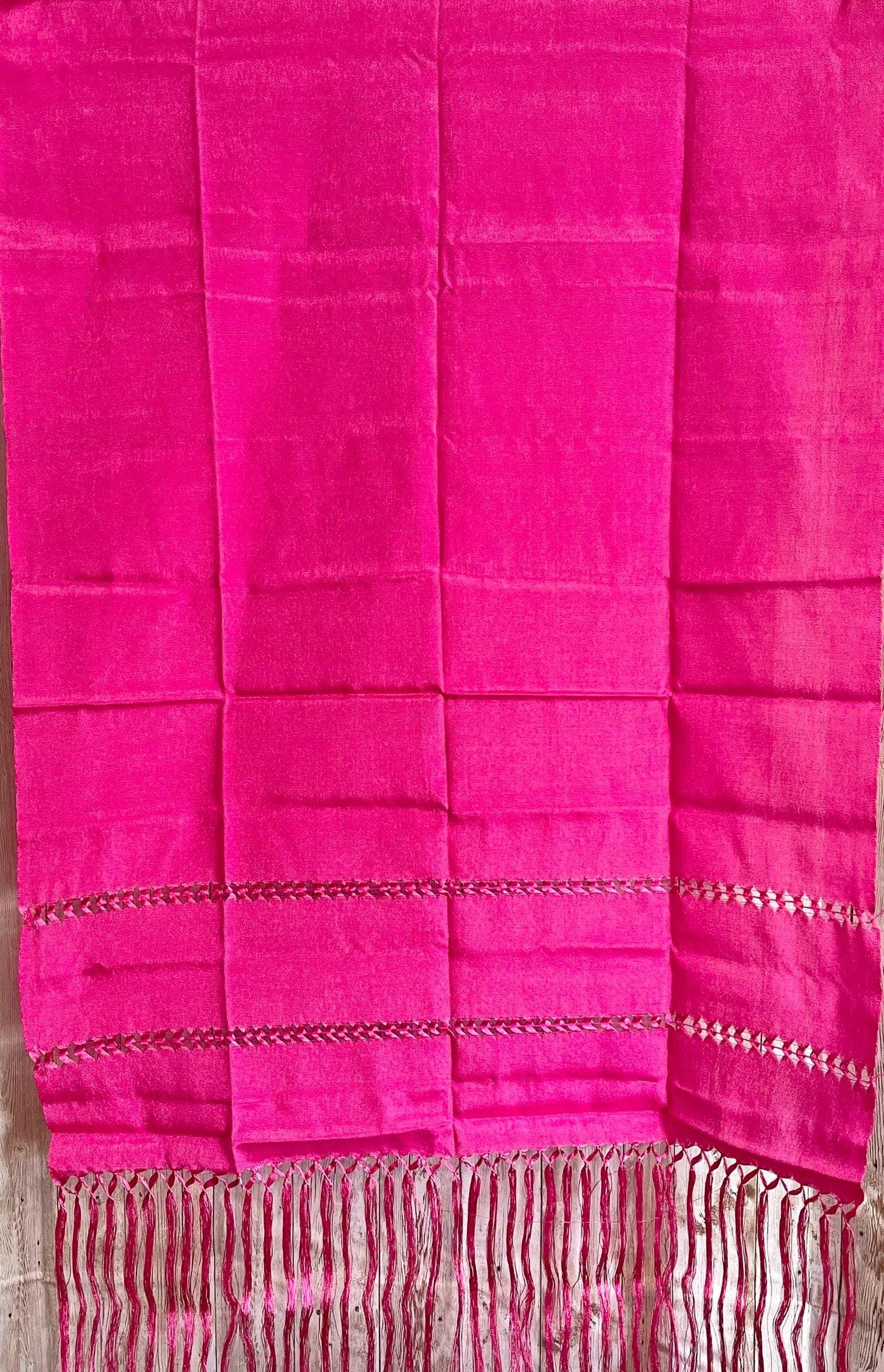 Mexican Rebozo Silk Hot Pink - Reboso Mexicano De Artiseda - Image 7
