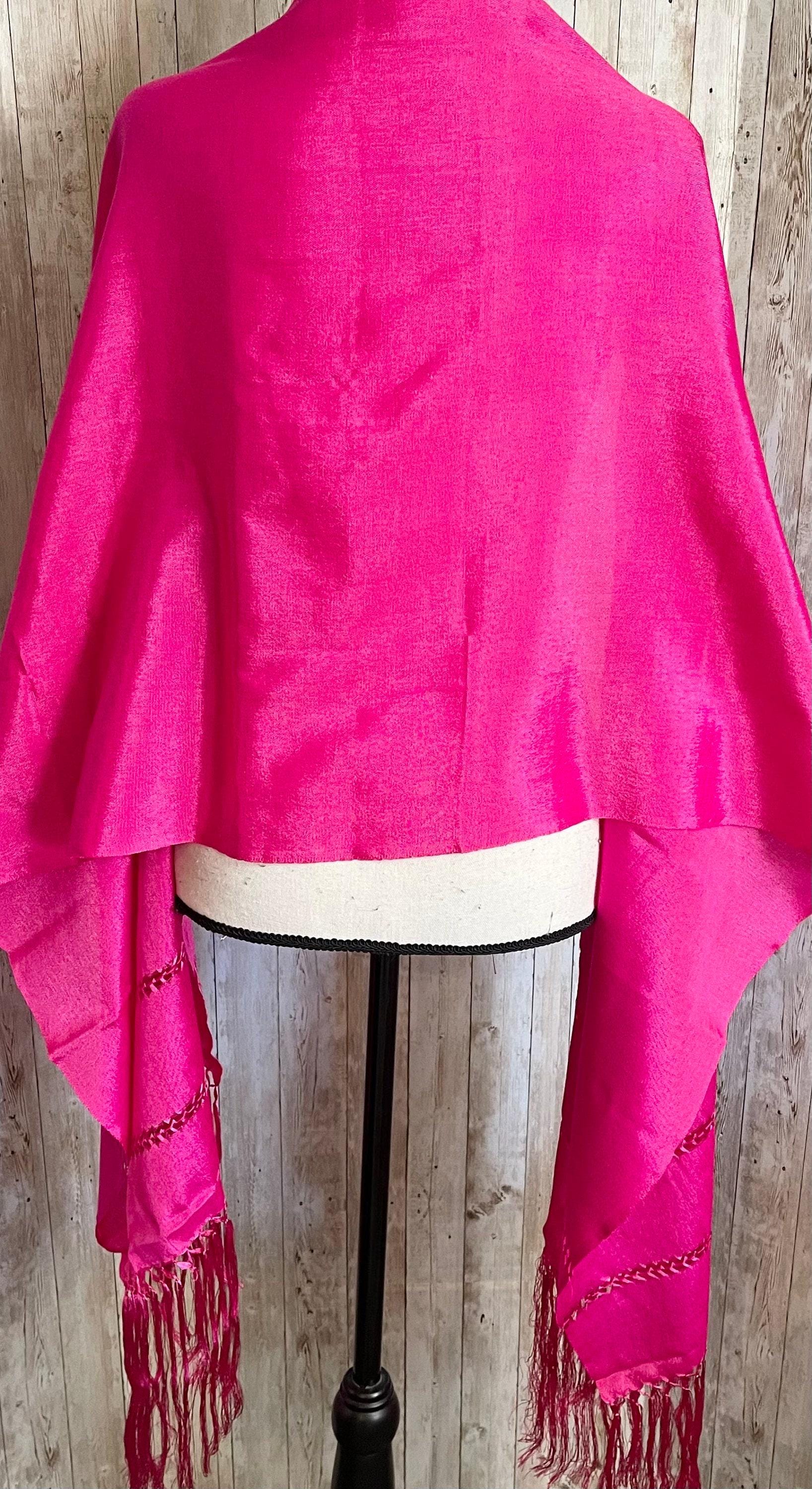 Mexican Rebozo Silk Hot Pink - Reboso Mexicano De Artiseda - Image 8