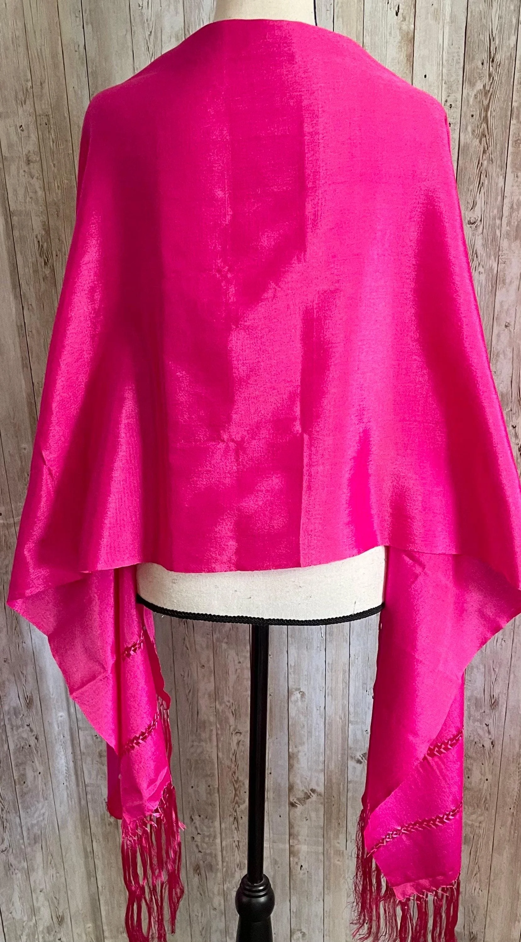 Mexican Rebozo Silk Hot Pink - Reboso Mexicano De Artiseda - Image 9