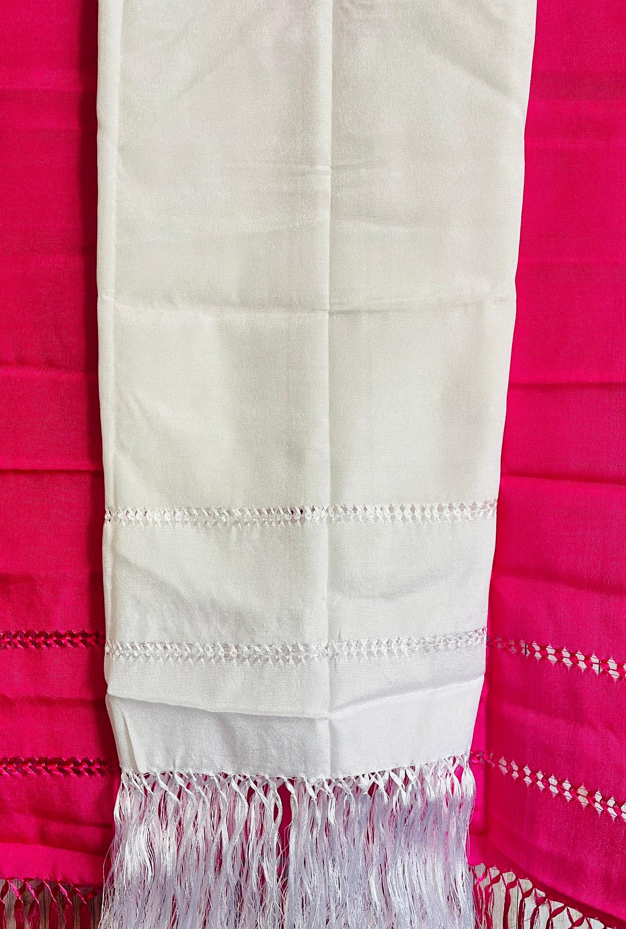 Mexican Shawl Rebozo Silk Wrap White - Reboso Blanco - Image 6