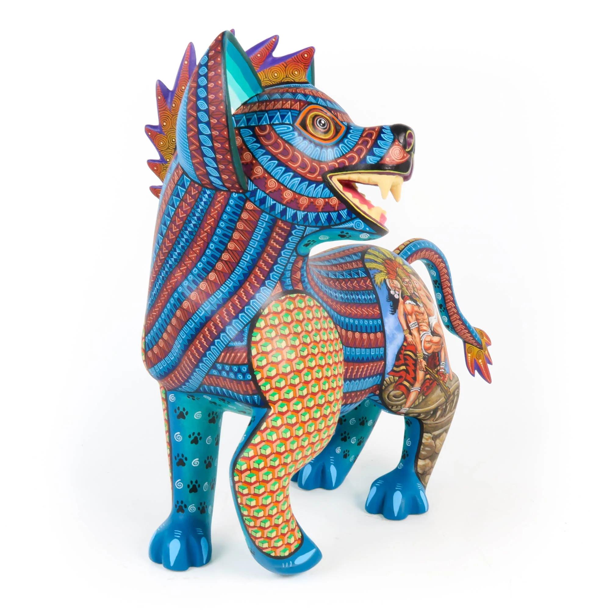 Aztec Xoloitzcuintle Dog - Oaxacan Alebrije Wood Carving - Image 3