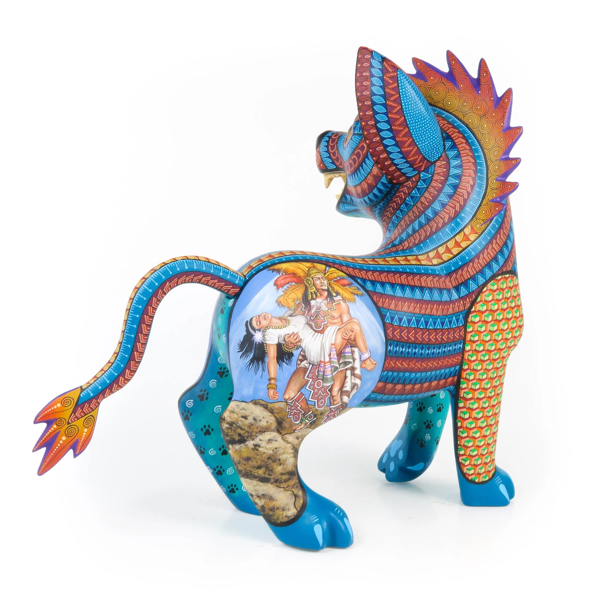 Aztec Xoloitzcuintle Dog - Oaxacan Alebrije Wood Carving - Image 6