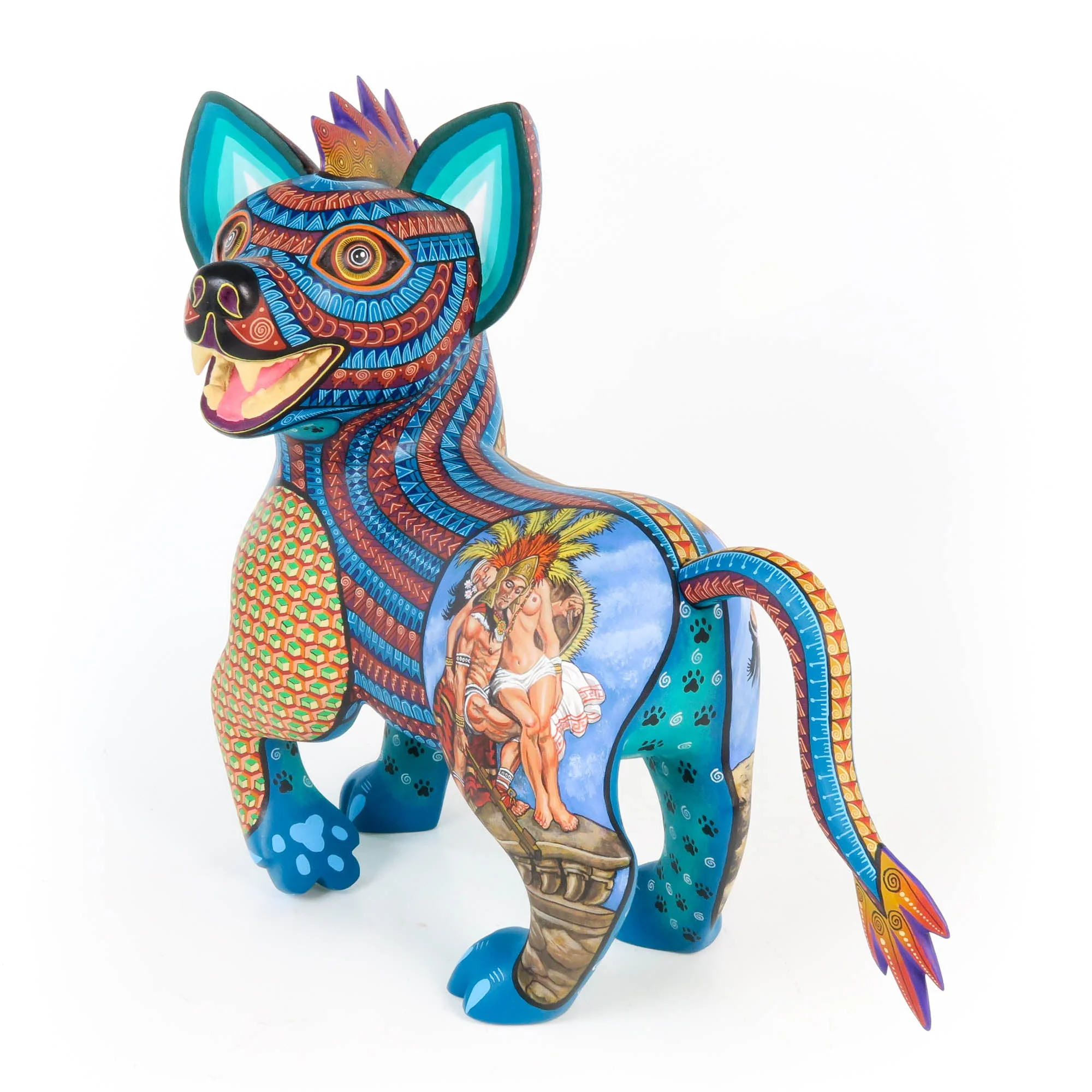 Aztec Xoloitzcuintle Dog - Oaxacan Alebrije Wood Carving - Image 7