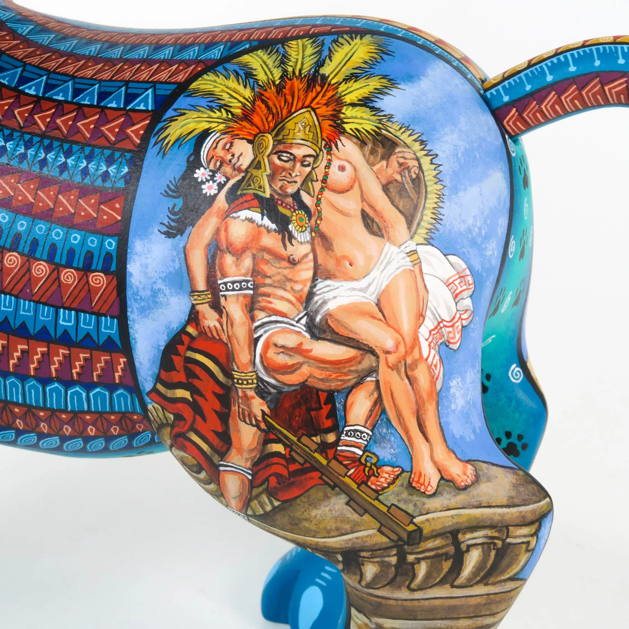 Aztec Xoloitzcuintle Dog - Oaxacan Alebrije Wood Carving - Image 9
