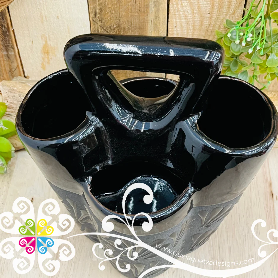 Black Espiga Clay Utensil Holder - Spoon Holder - Image 3