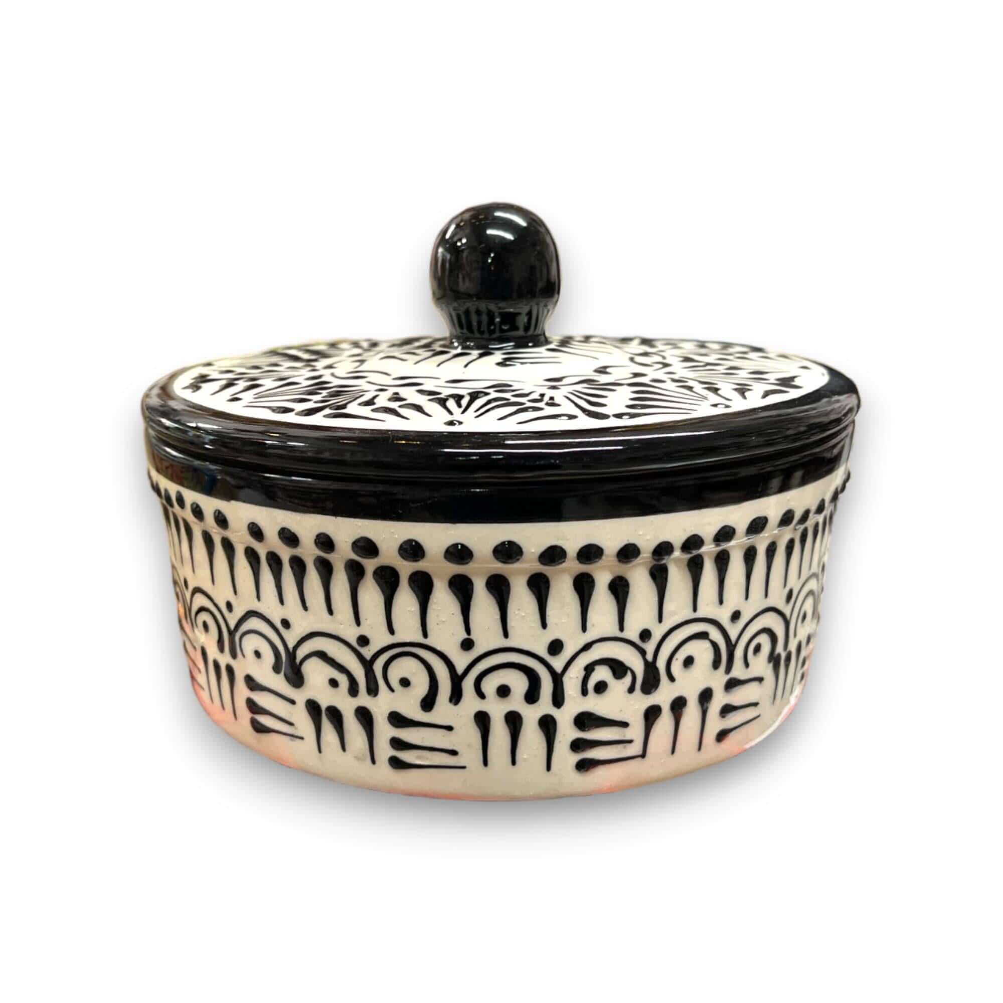 Black Talavera Tortilla Warmer - Tortillero Negro - Image 4