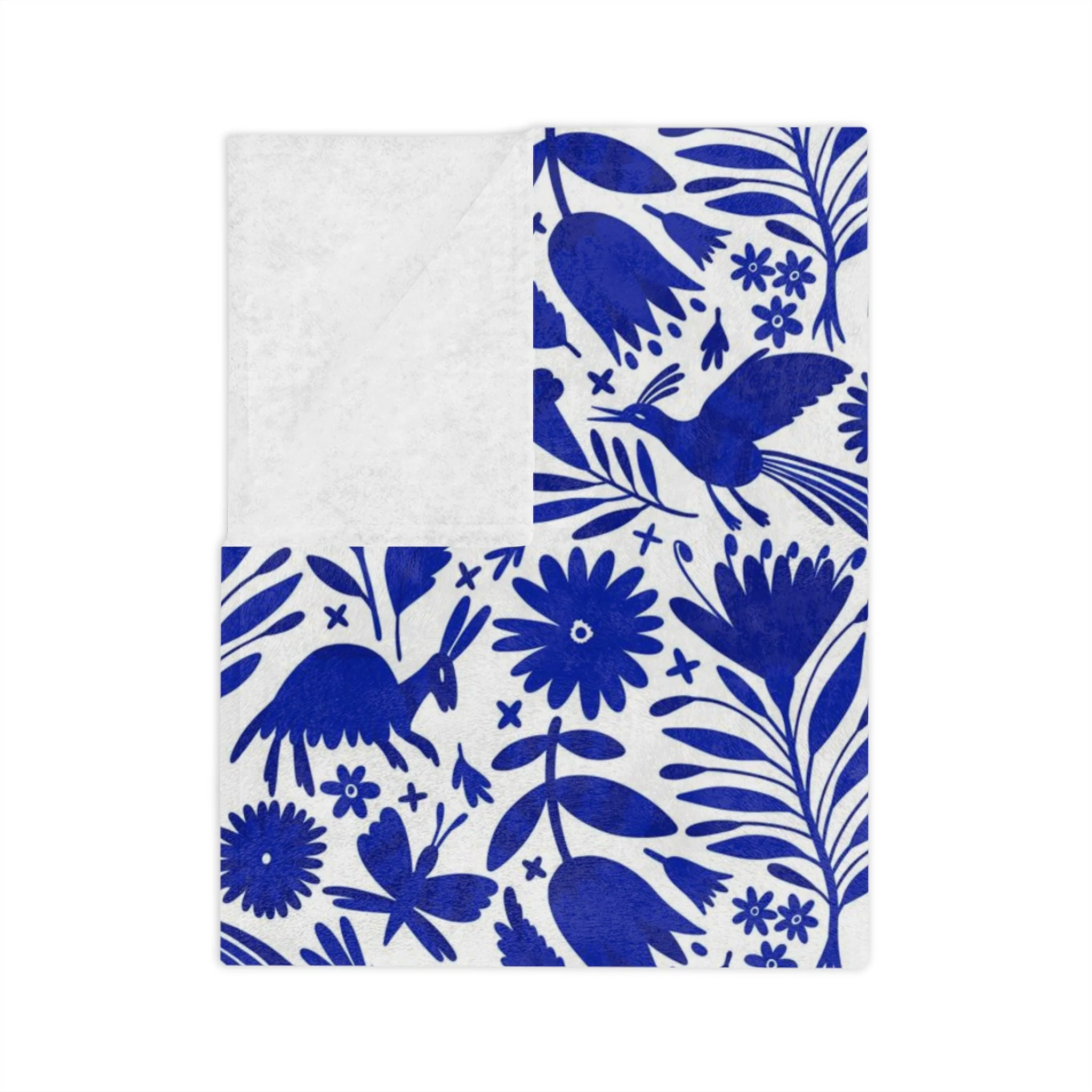 Blue and white Talavera Blanket - Cobija Talavera Azul - Image 12