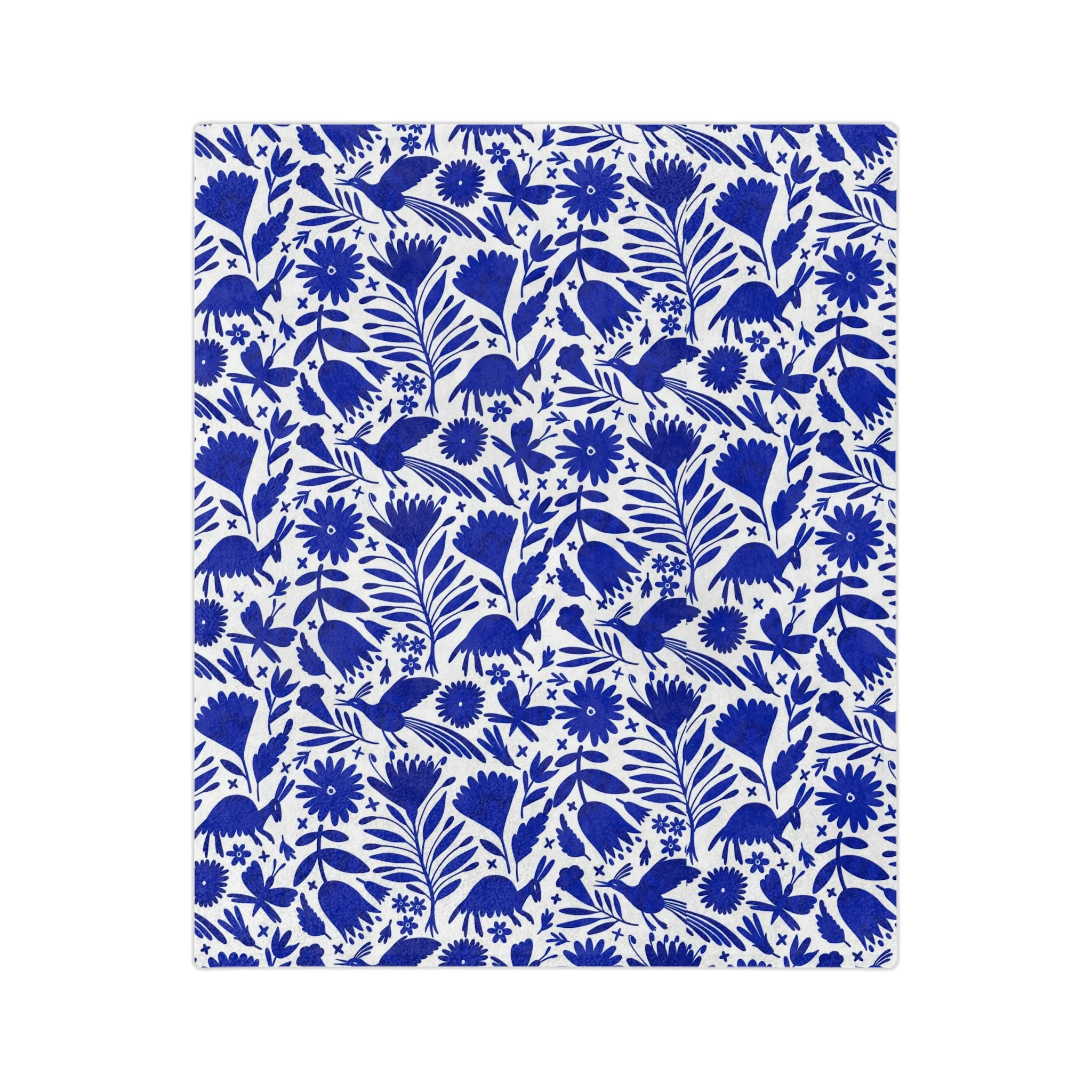 Blue and white Talavera Blanket - Cobija Talavera Azul - Image 5