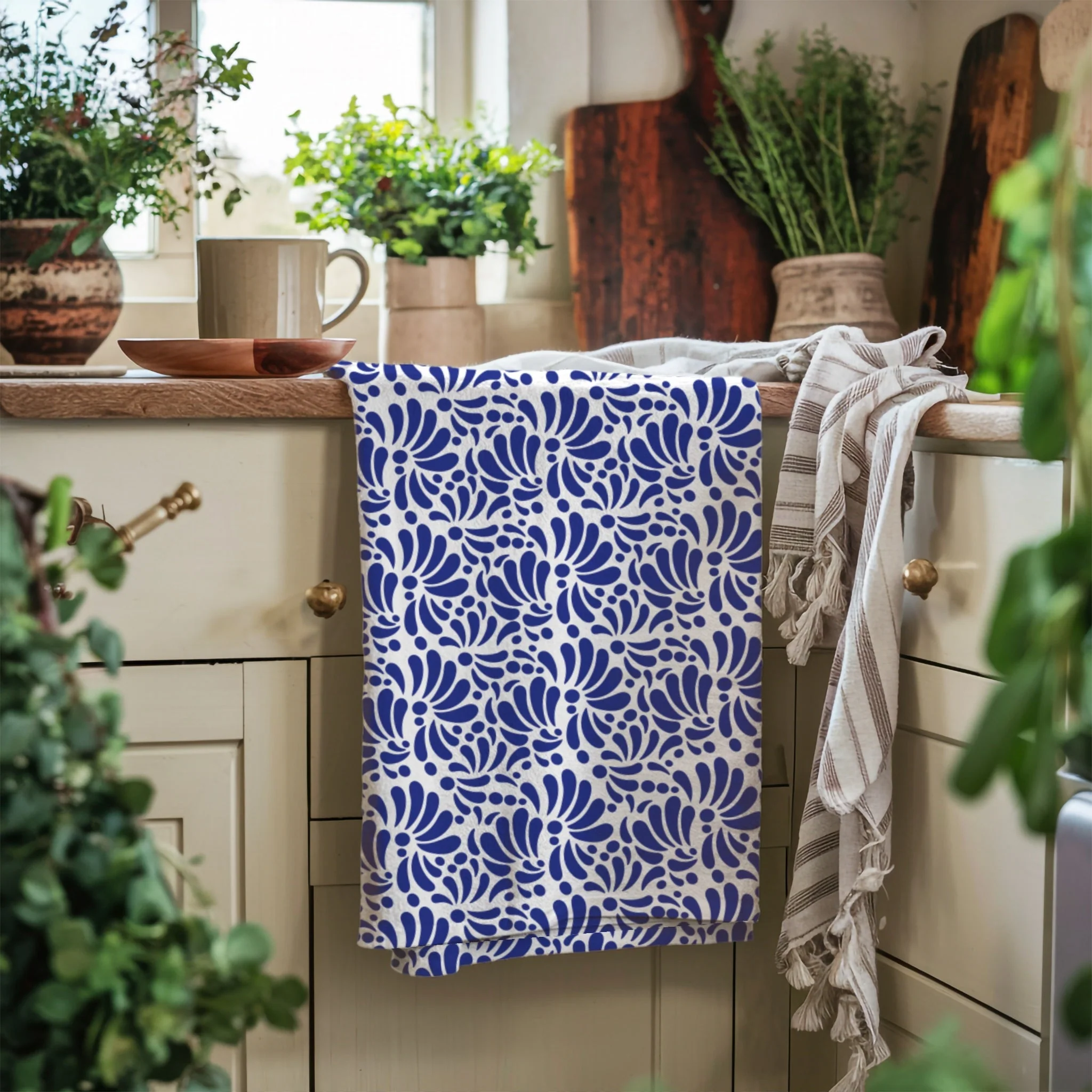 Talavera Kitchen Towels Blue And White 2pc Set - Servilletas - Image 7