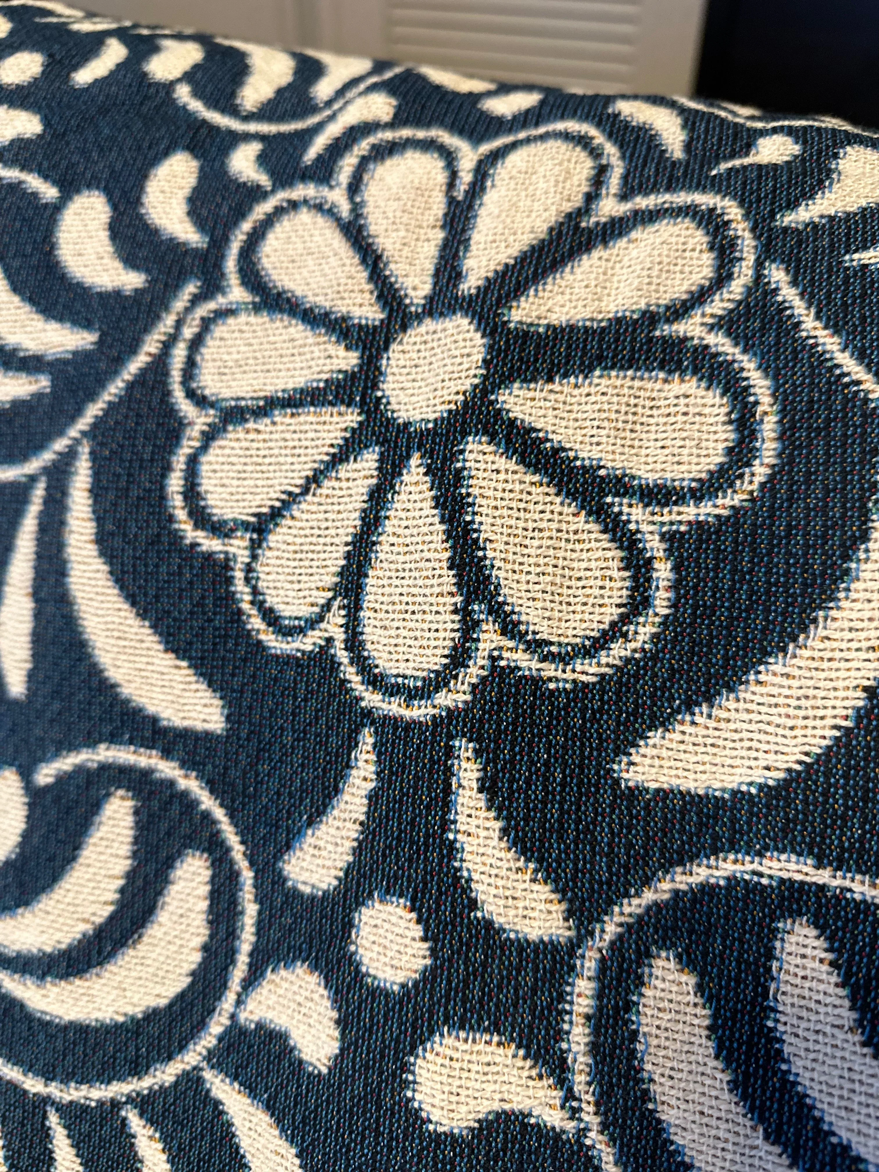 Blue Mexican floral woven blanket 50x60” clearance - Image 4