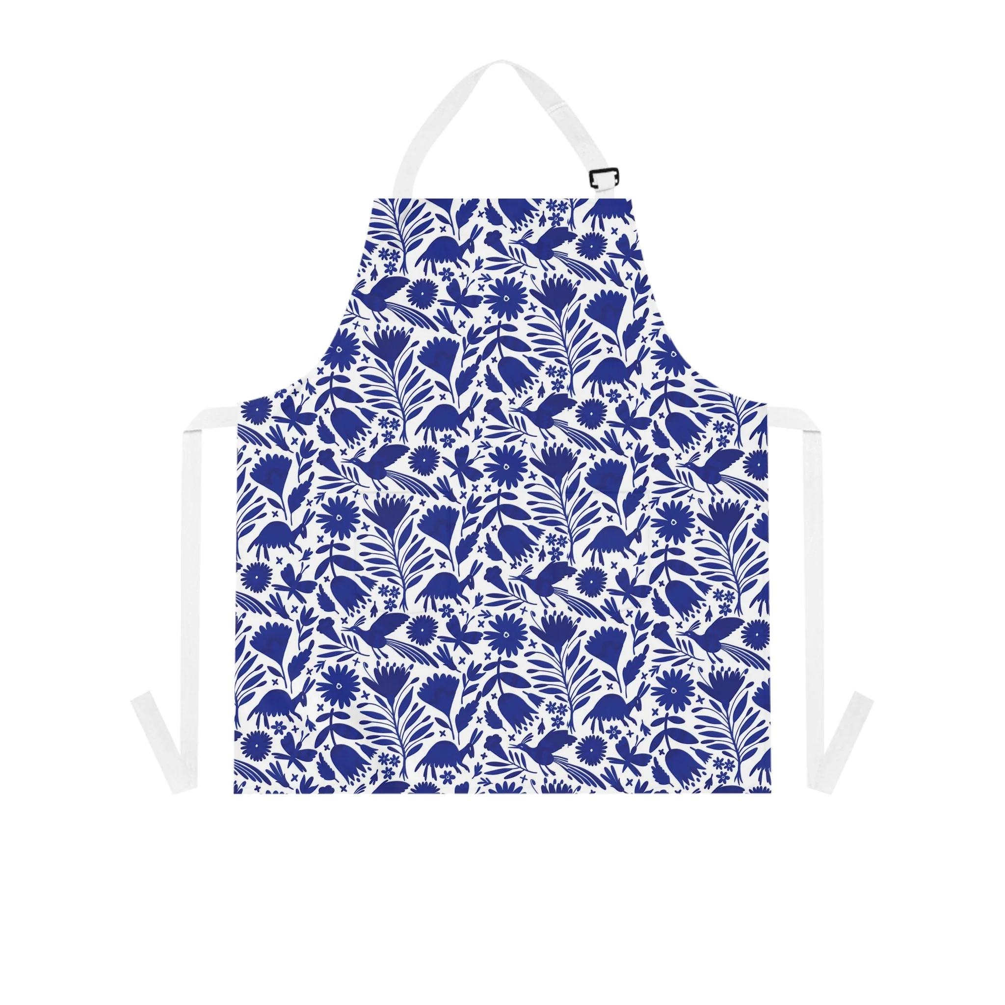 Blue And White Talavera Apron - Mandil Talavera Azul