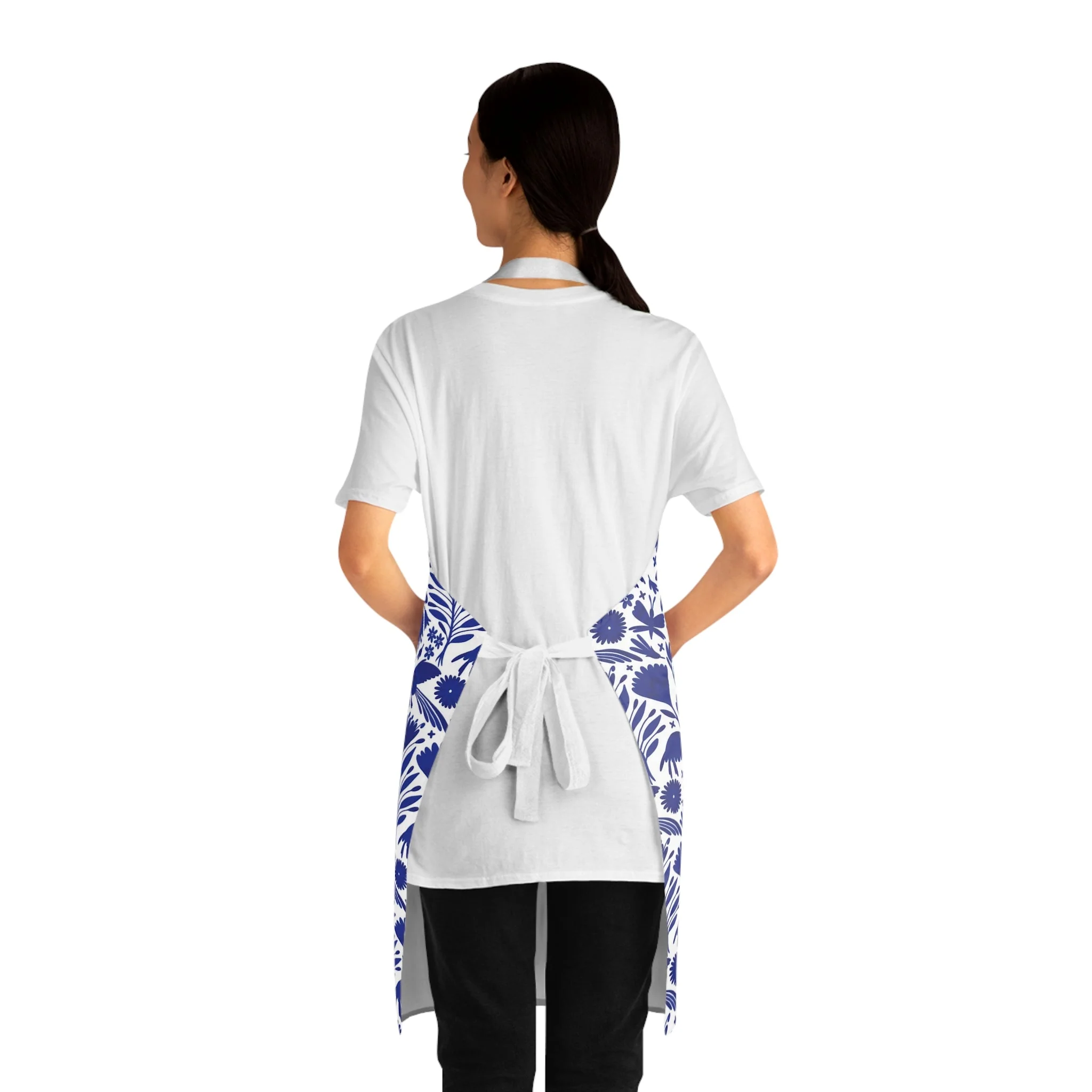 Blue And White Talavera Apron - Mandil Talavera Azul - Image 3