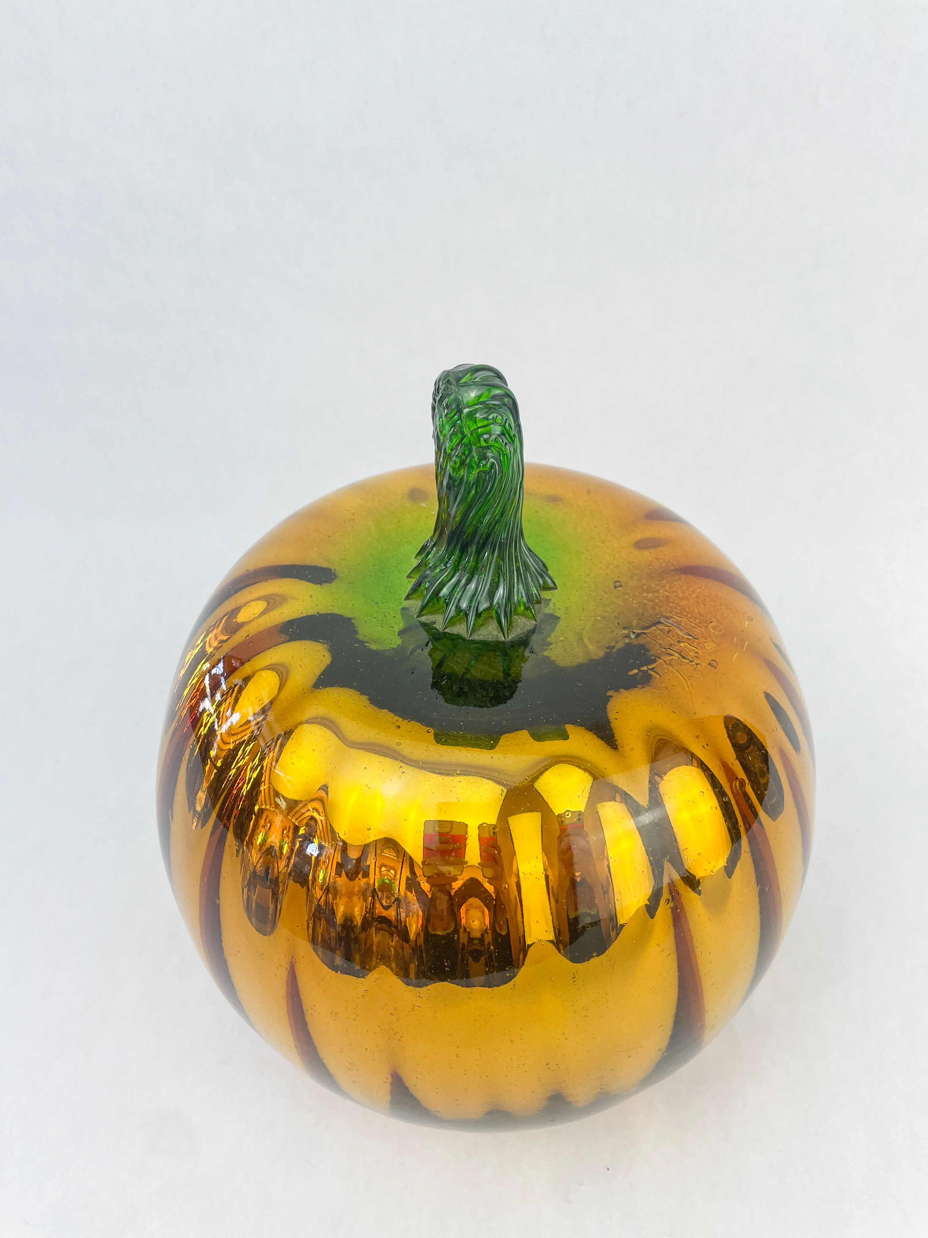 Blown Glass Decorative Pumpkins Metallic Blown Glass Silver - Image 10