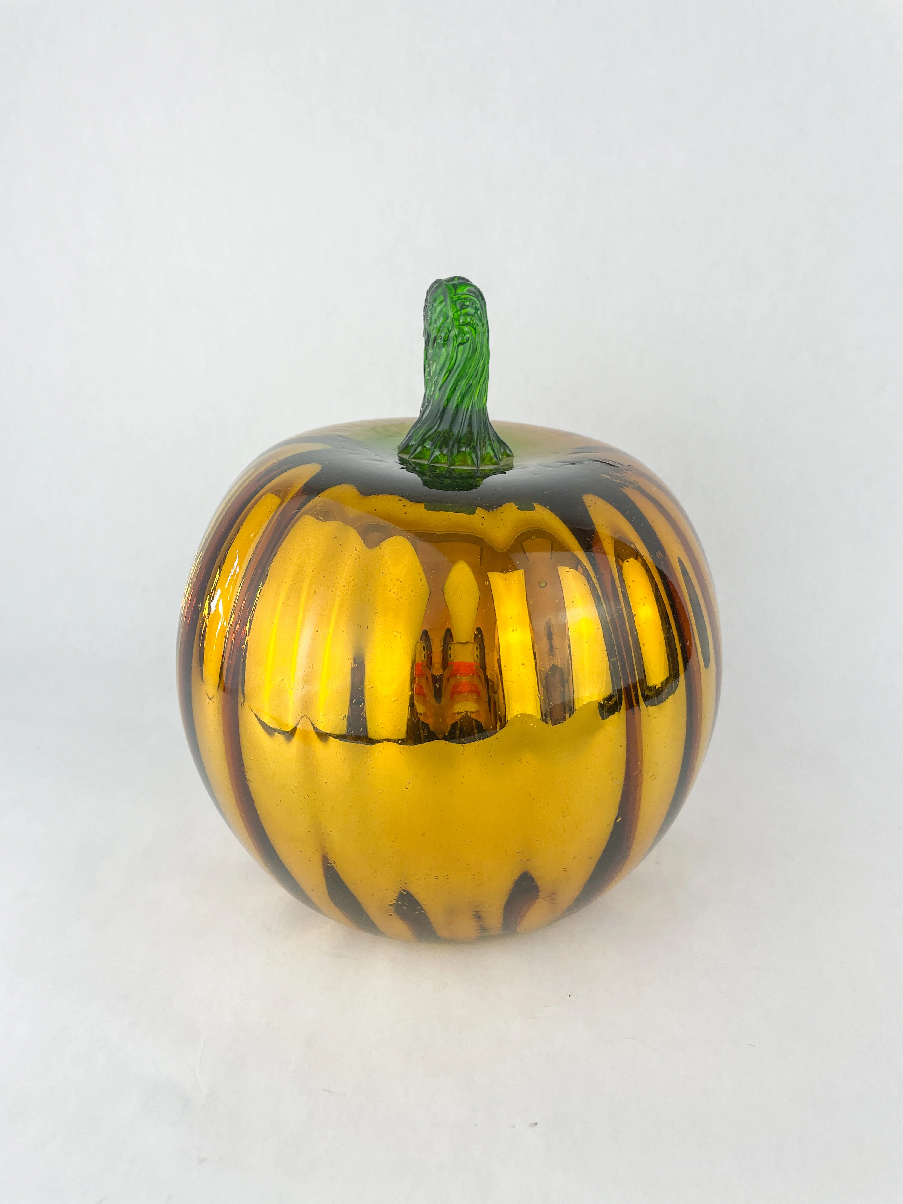 Blown Glass Decorative Pumpkins Metallic Blown Glass Silver - Image 3