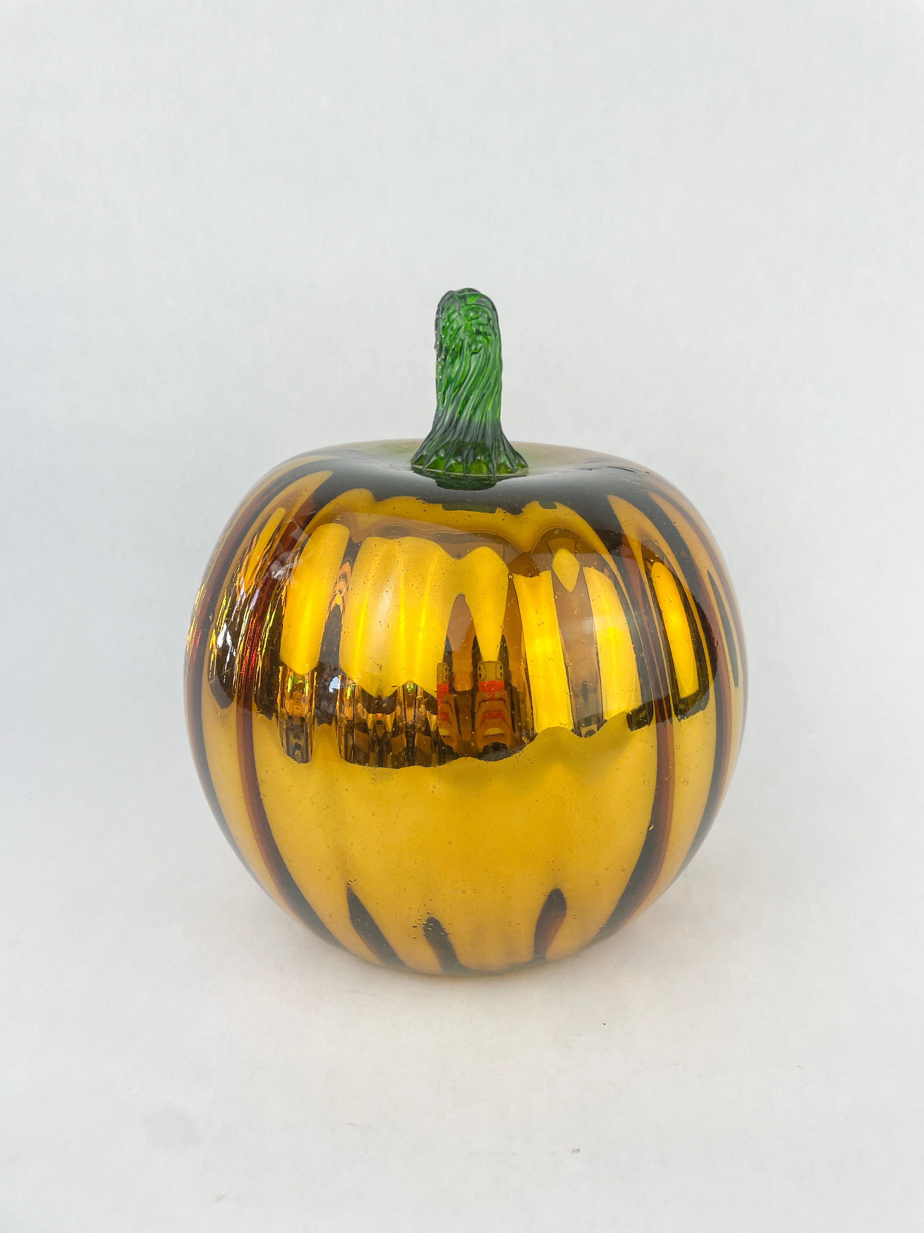 Blown Glass Decorative Pumpkins Metallic Blown Glass Silver - Image 9