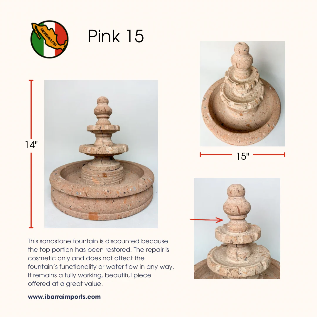 Sandstone Water Fountain Tier Outdoor DISCOUNTED - Image 4