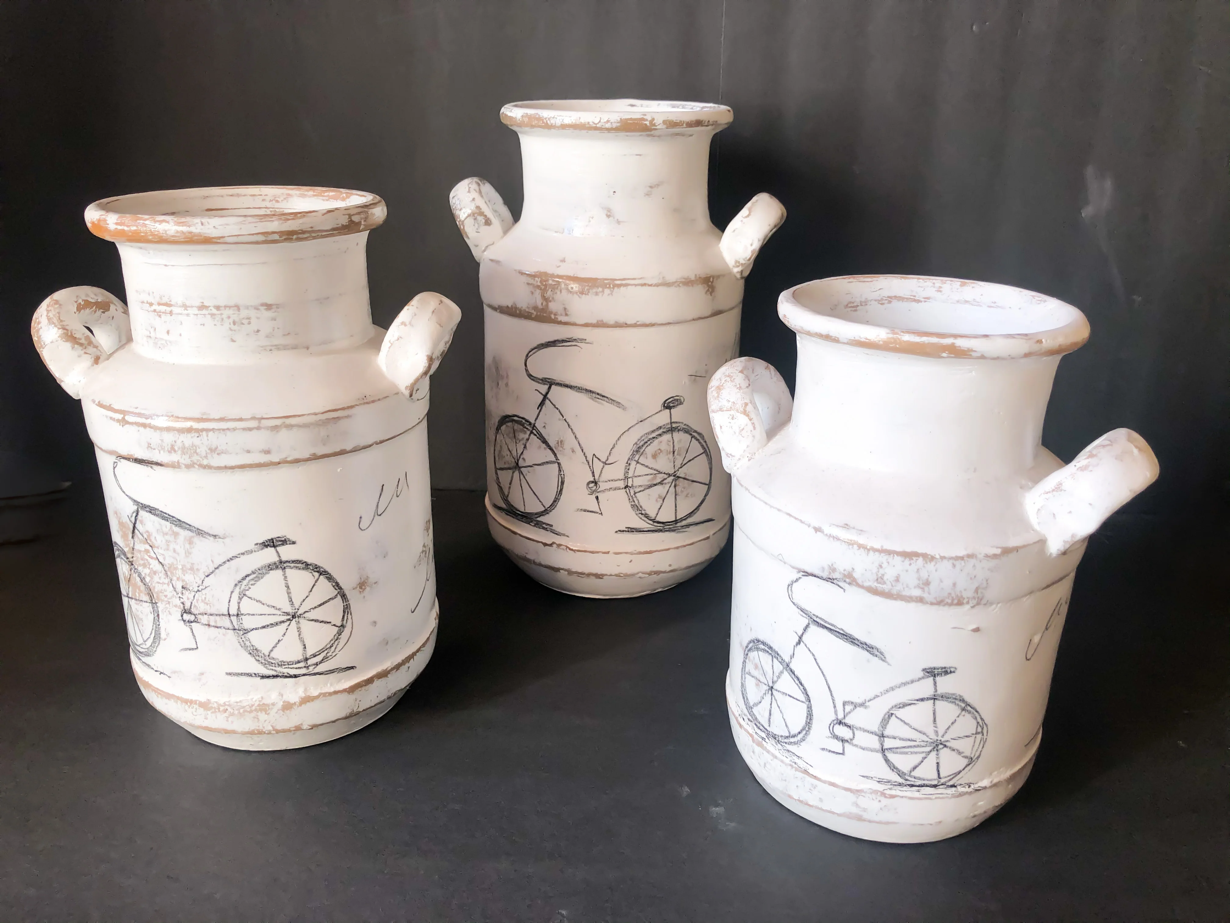 Milk Can Decor Clay Vases Vintage Farmhouse Style Set Juego Lecheras - Image 3
