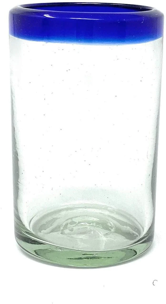 Cobalt Blue Rim Juice Glasses - Set of 6 (8 oz each) - Image 6