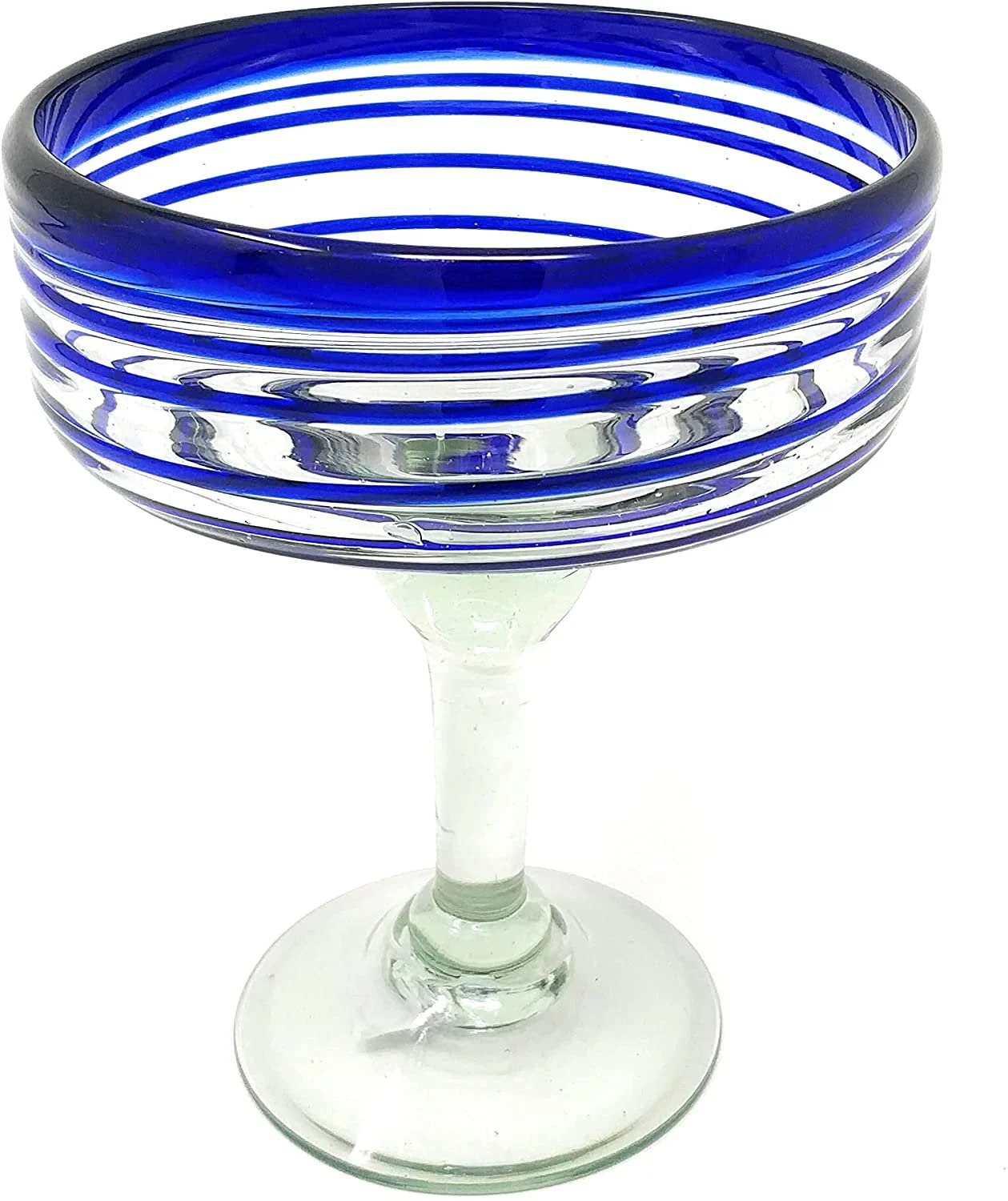 Cobalt Blue Spiral Design Margarita Glasses - Set of 4 (16 oz each) - Image 5