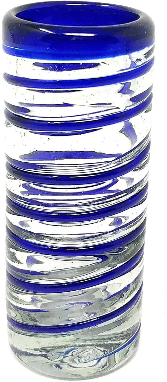 Cobalt Blue Spiral Tequila Shot Glasses - Set of 6 (2 oz each) - Image 5