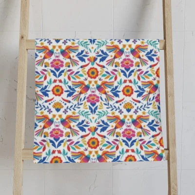 Colorful Otomi art. Set of 2 cotton kitchen towels with Mexican folk art. Otomi tea towel for Mexican kitchen. - Image 3