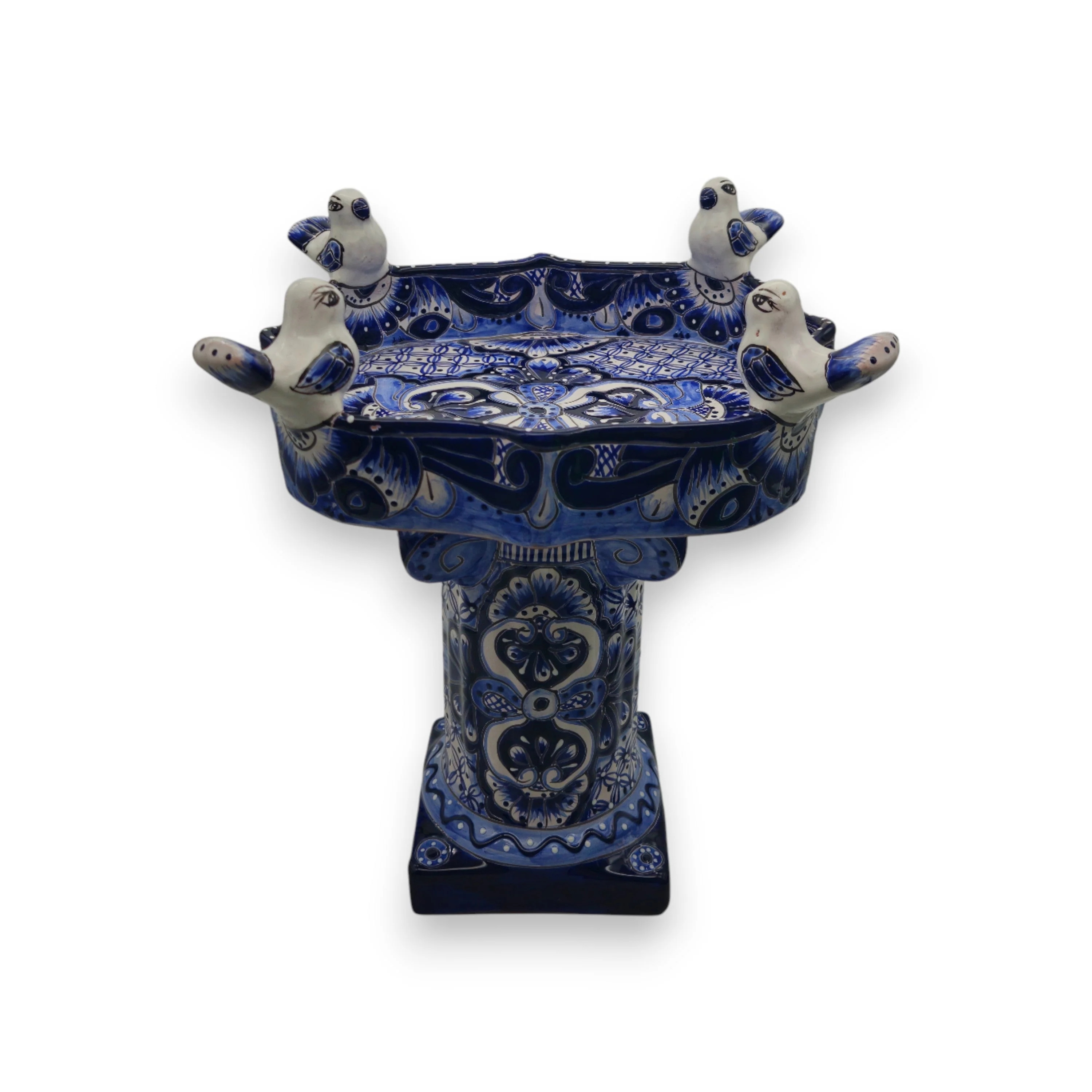 Colorful Talavera Bird Bath | Hand-Painted Ceramic Garden Art - Image 7