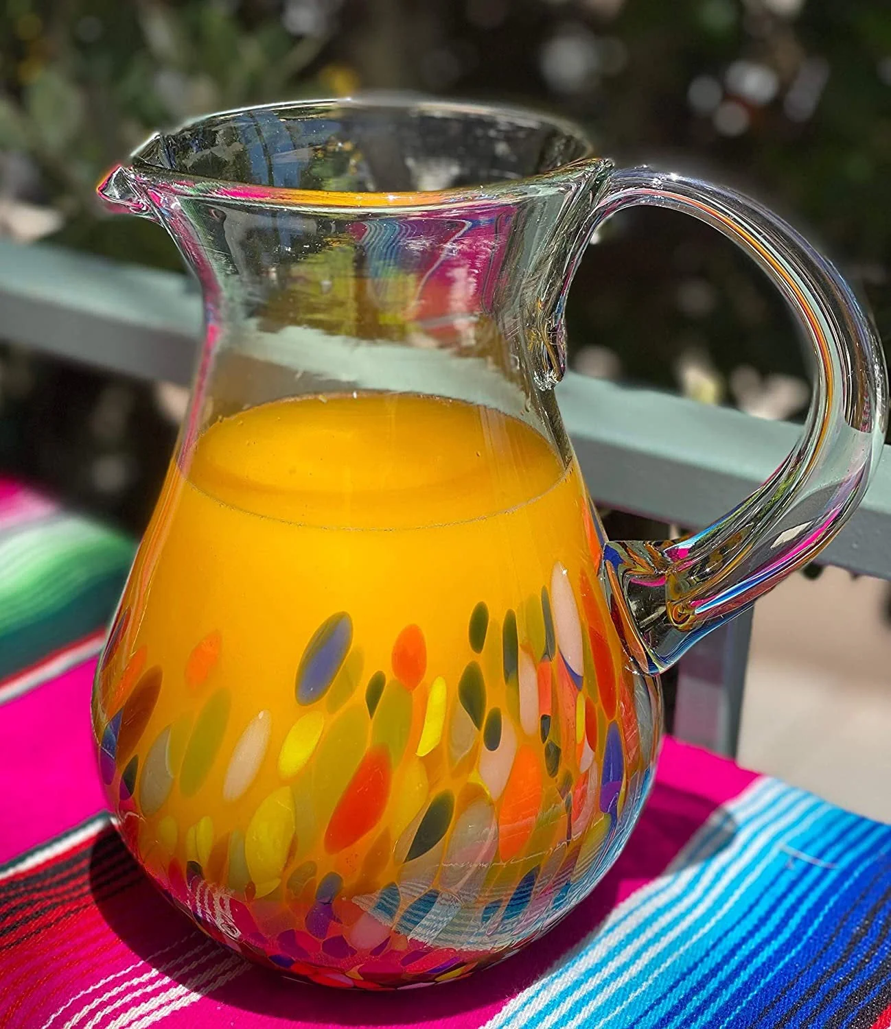 Confetti Carmen Design Glass Pitcher - Juice, Margaritas, Water, Lemonade (84 oz) - Image 2