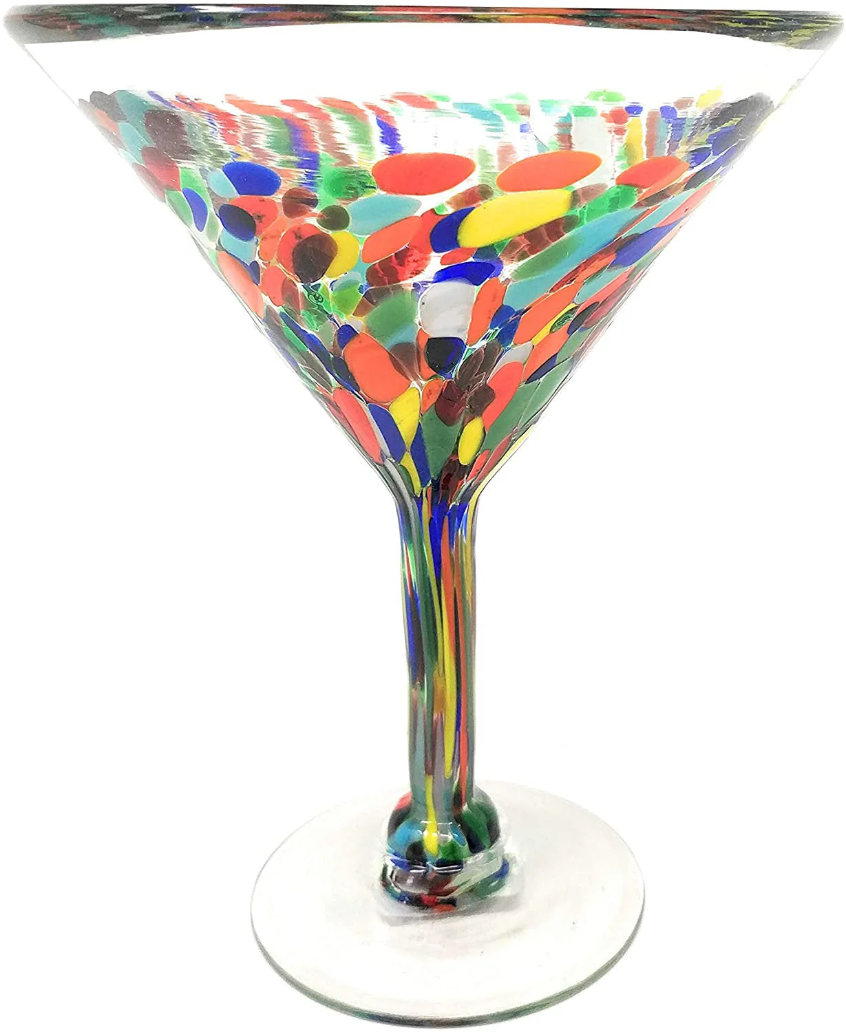 Confetti Carmen Design Modern Margarita Glasses - Martini Style - Set of 4 (12 oz each) - Image 5
