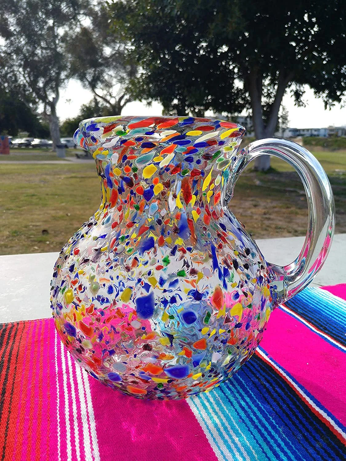 Confetti Rock Design Glass Pitcher - Juice, Margaritas, Water, Lemonade (84 oz) - Image 4
