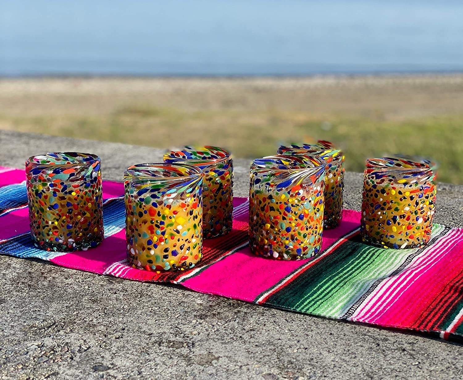 Confetti Rock Tumbler Glasses - Set of 6 (10 oz each) - Image 4