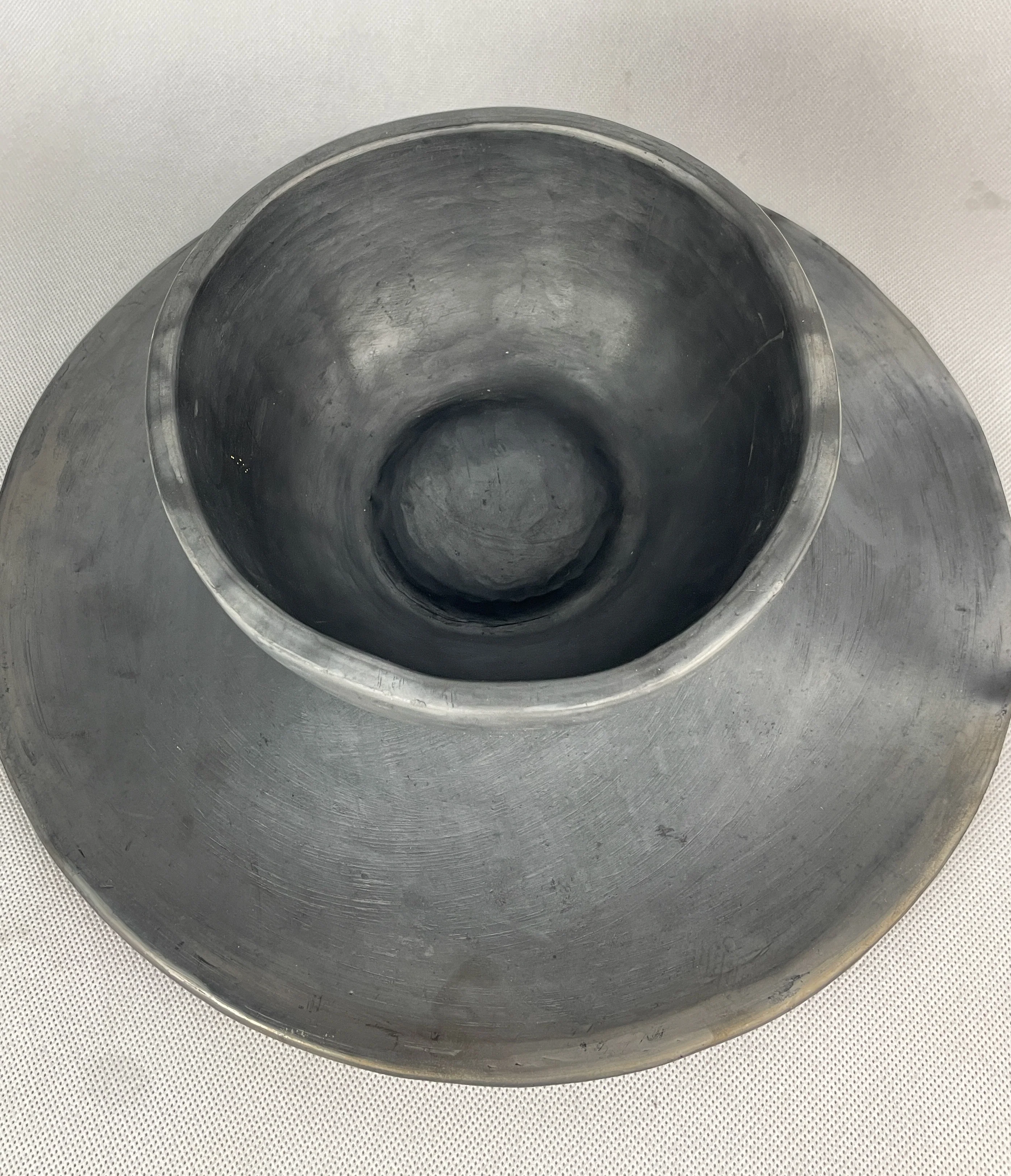 Oaxaca Black Clay Large Bowl Plato - Pozolero Barro Negro - Image 3