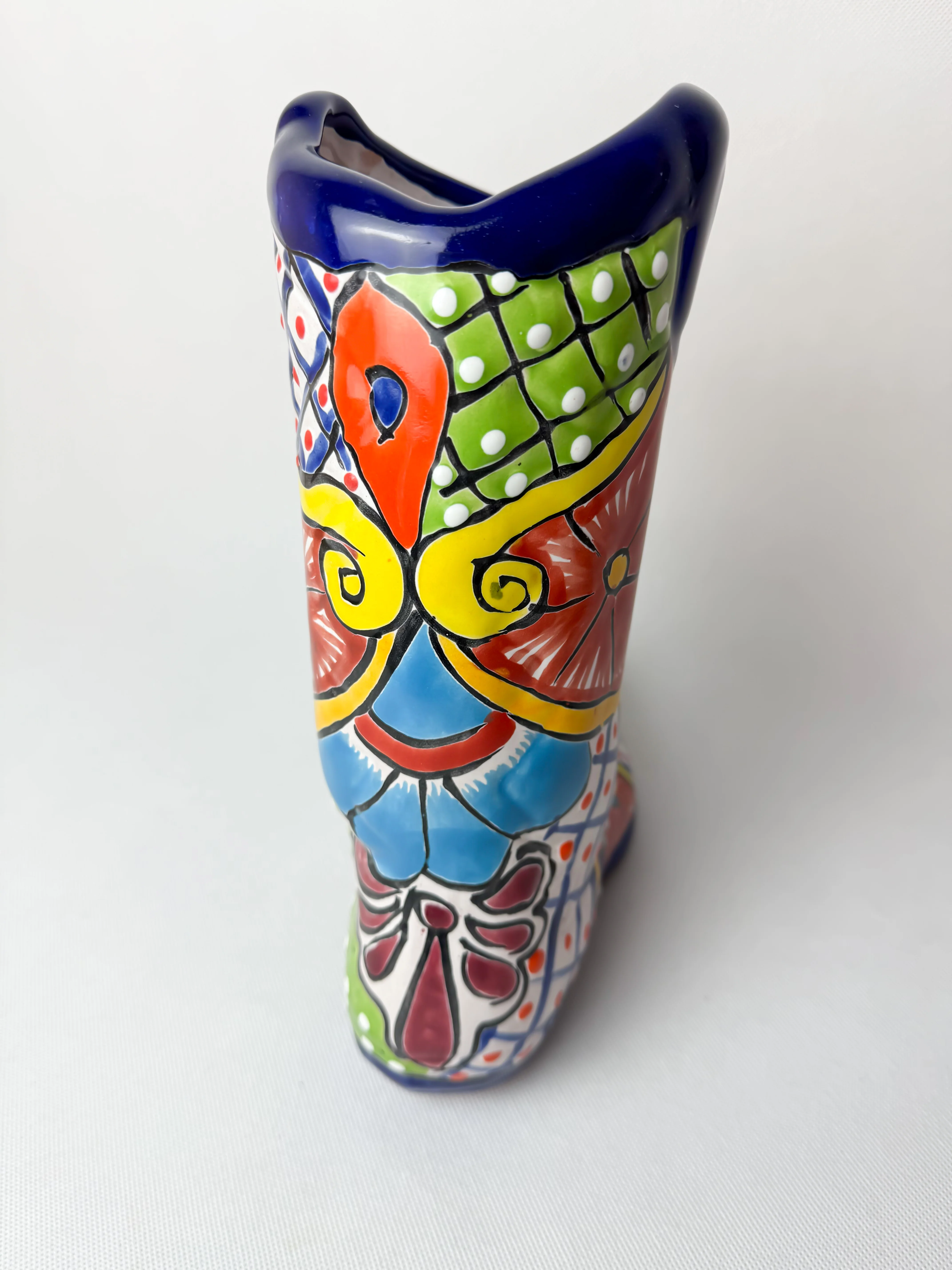 Cowboy Boot Planter 10 In Talavera Boot Vase Talavera Flower Pot Western Home Decor Colorful - Image 2