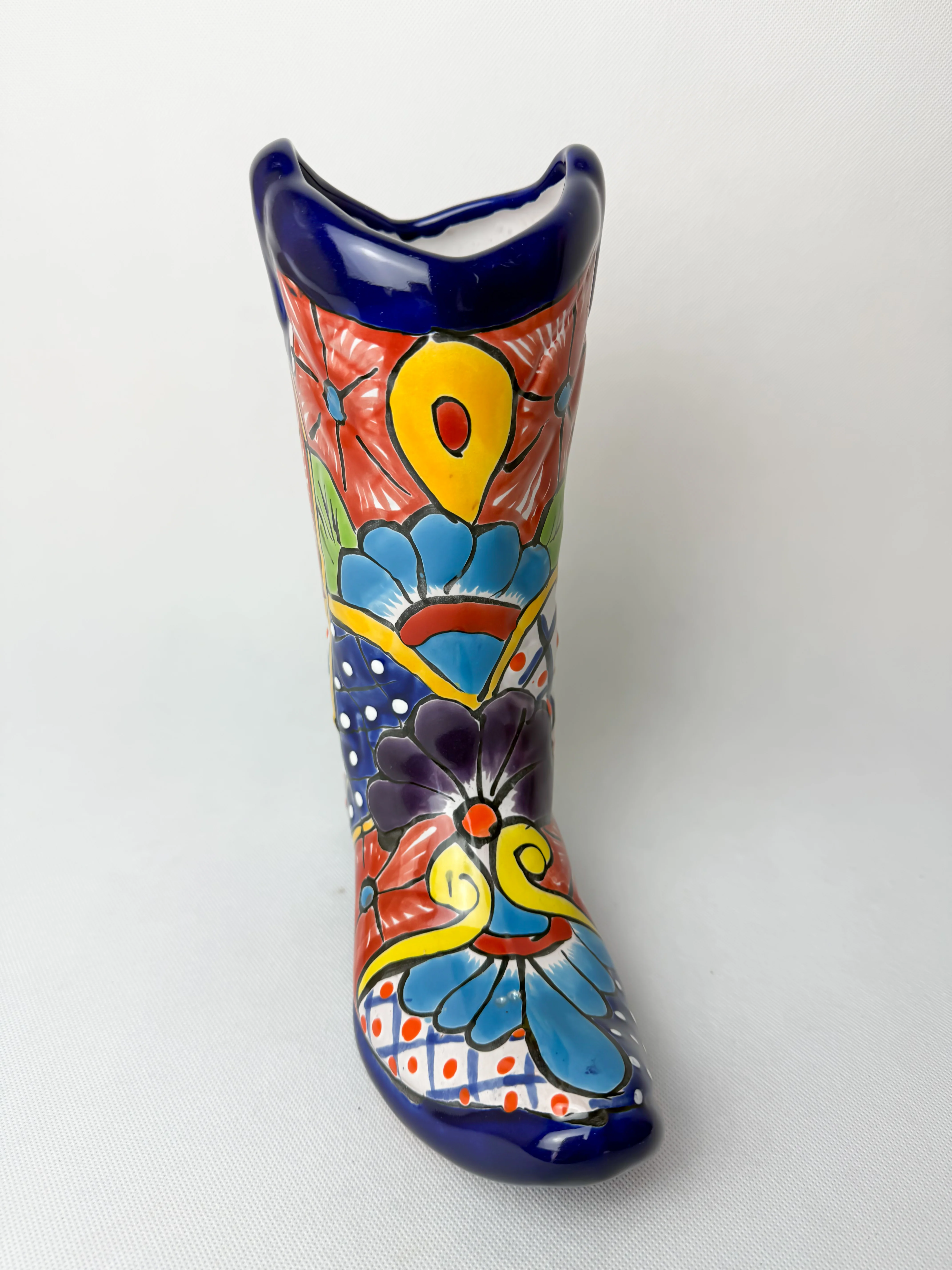 Cowboy Boot Planter 10 In Talavera Boot Vase Talavera Flower Pot Western Home Decor Colorful - Image 4