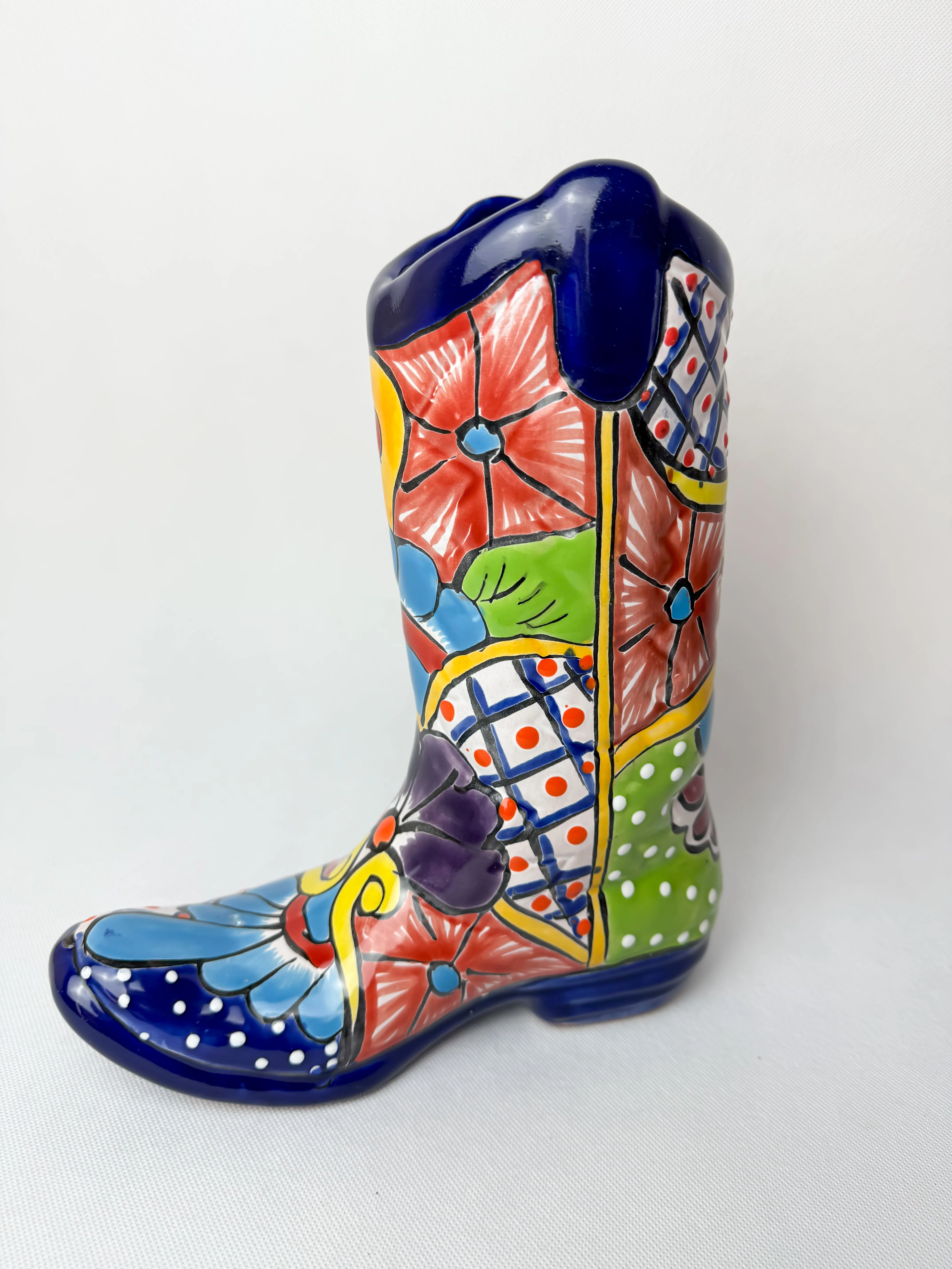 Cowboy Boot Planter 10 In Talavera Boot Vase Talavera Flower Pot Western Home Decor Colorful - Image 5