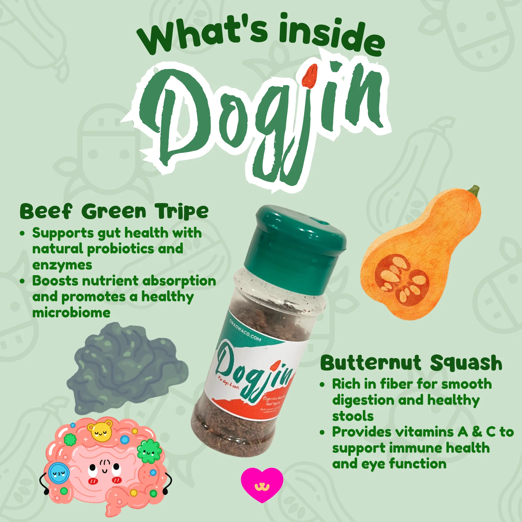 Dogjin Beef Green Tripe Butternut Squash Digestive Treat Inspired by Tajín - Image 2