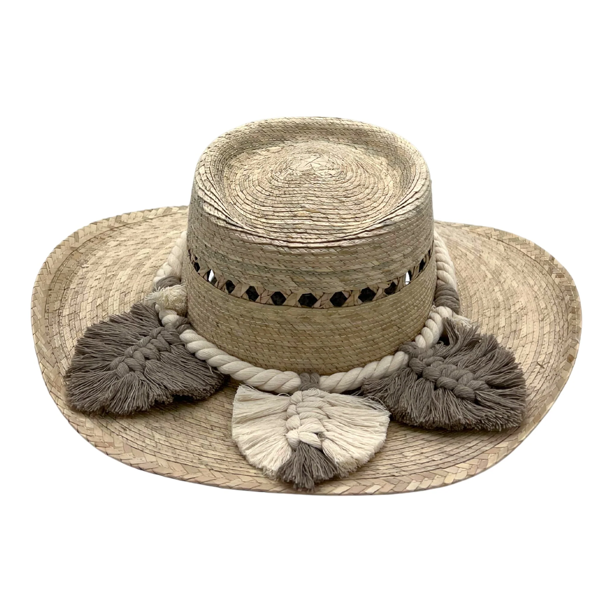 Mexican Straw Hat Espanol Style Hat - Leaves Band - Image 10