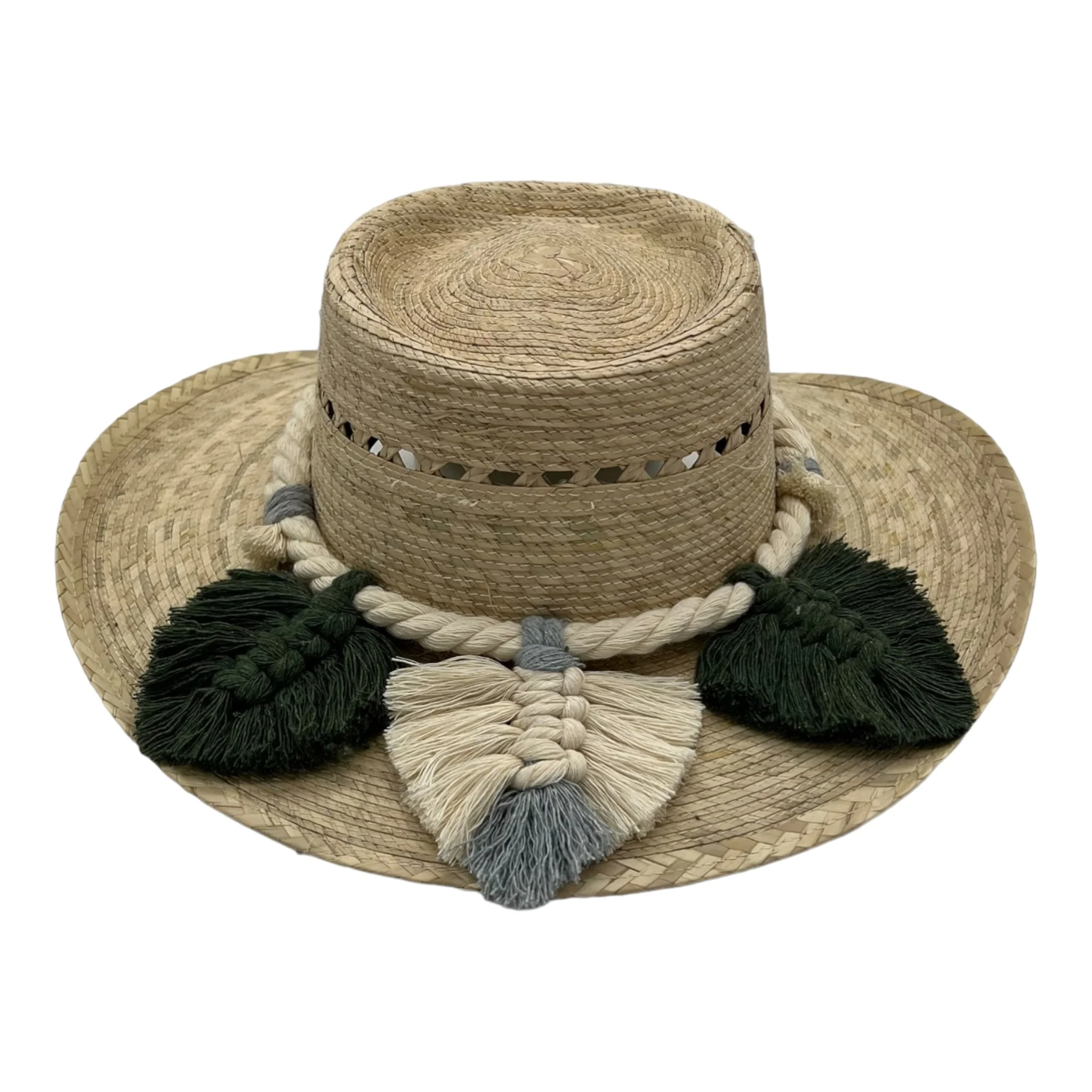 Mexican Straw Hat Espanol Style Hat - Leaves Band - Image 7