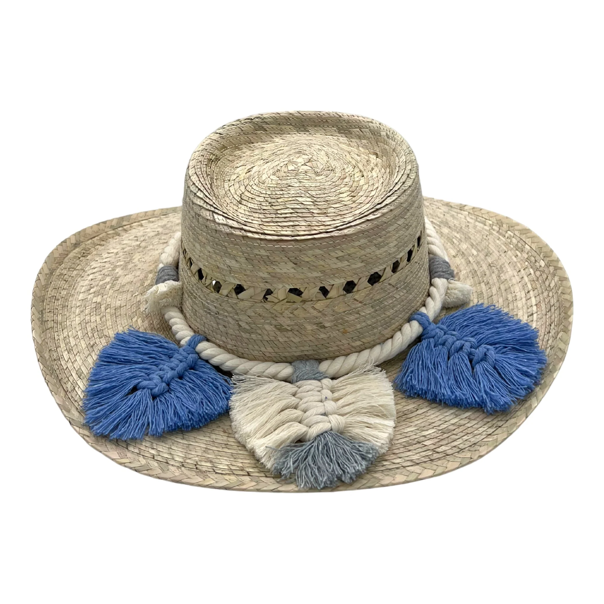 Mexican Straw Hat Espanol Style Hat - Leaves Band - Image 8