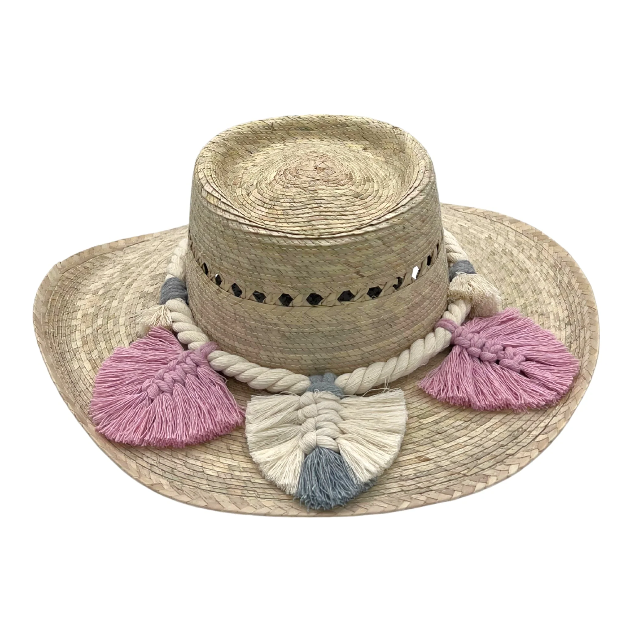 Mexican Straw Hat Espanol Style Hat - Leaves Band - Image 9