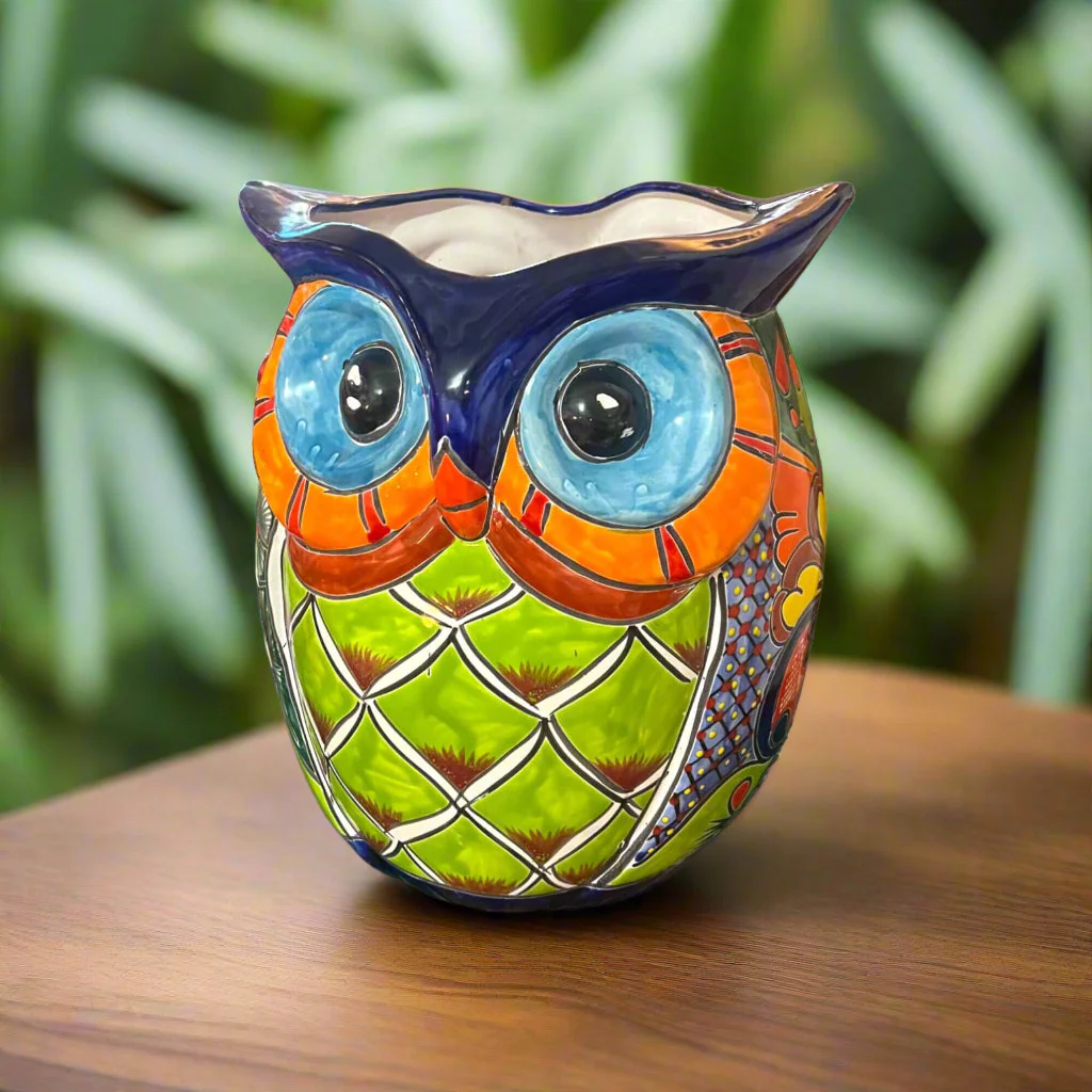 Extra Large Talavera Owl Planter | Hand-Painted Mexican Décor - Image 2